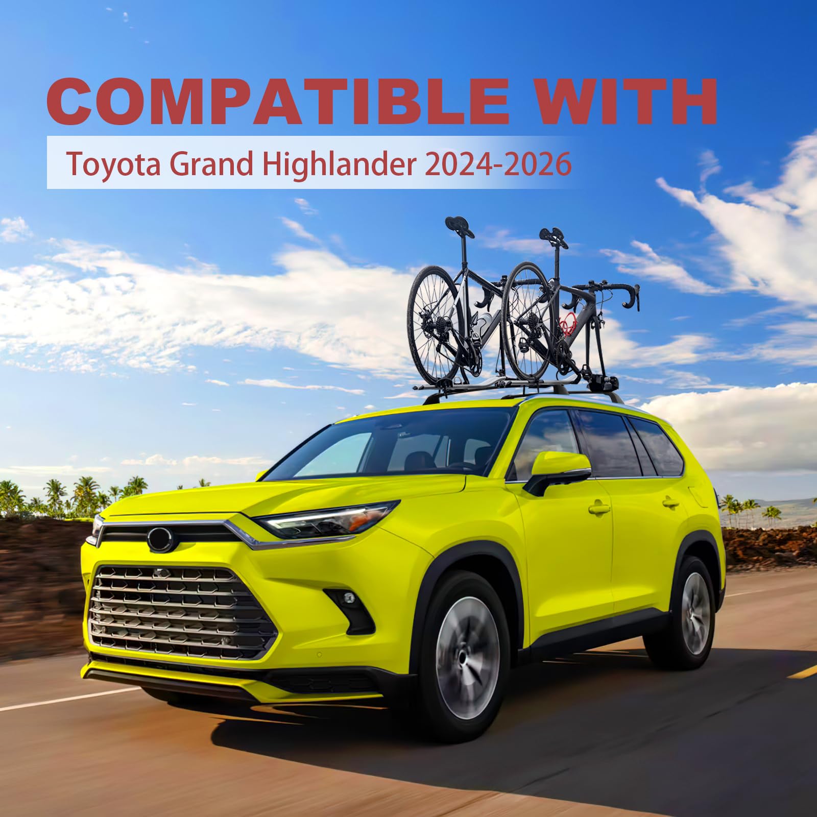 KINGGERI Heavy Duty Roof Rack Cross Bars Compatible with Toyota Grand Highlander & Lexus TX 2024-2026 (with Flush Side Rails)