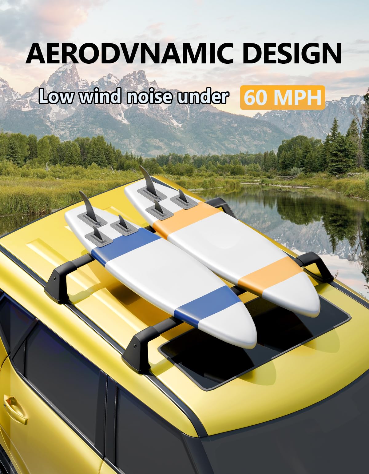 KINGGERI 220lbs Lockable Roof Rack Cross Bars Compatible with Kia Soul 2020-2025 Without Side Rails