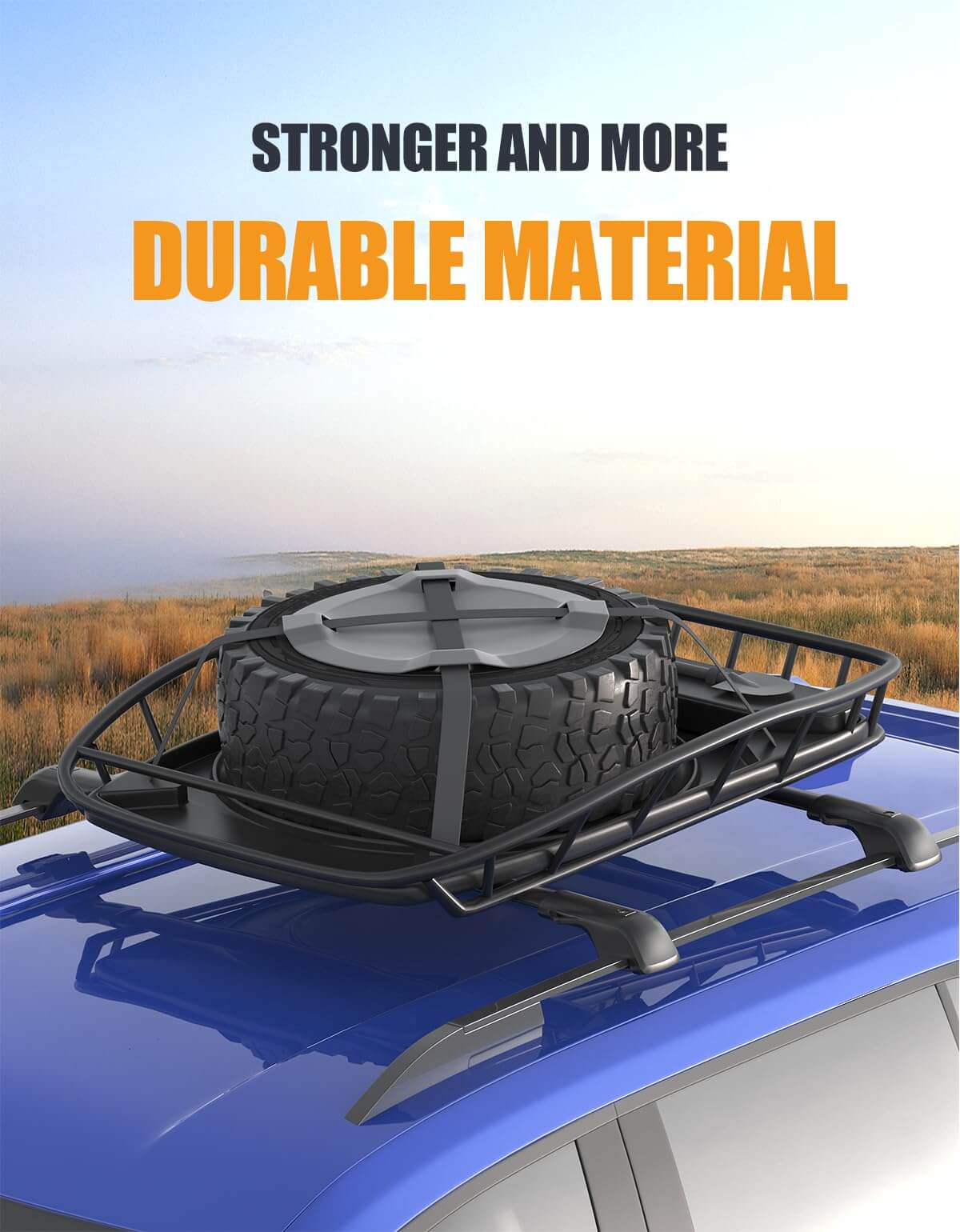 KINGGERI Lockable 220LBS Roof Rack Cross Bars Compatible with Hyundai Santa Fe 2024 2025 with Raised Side Rails