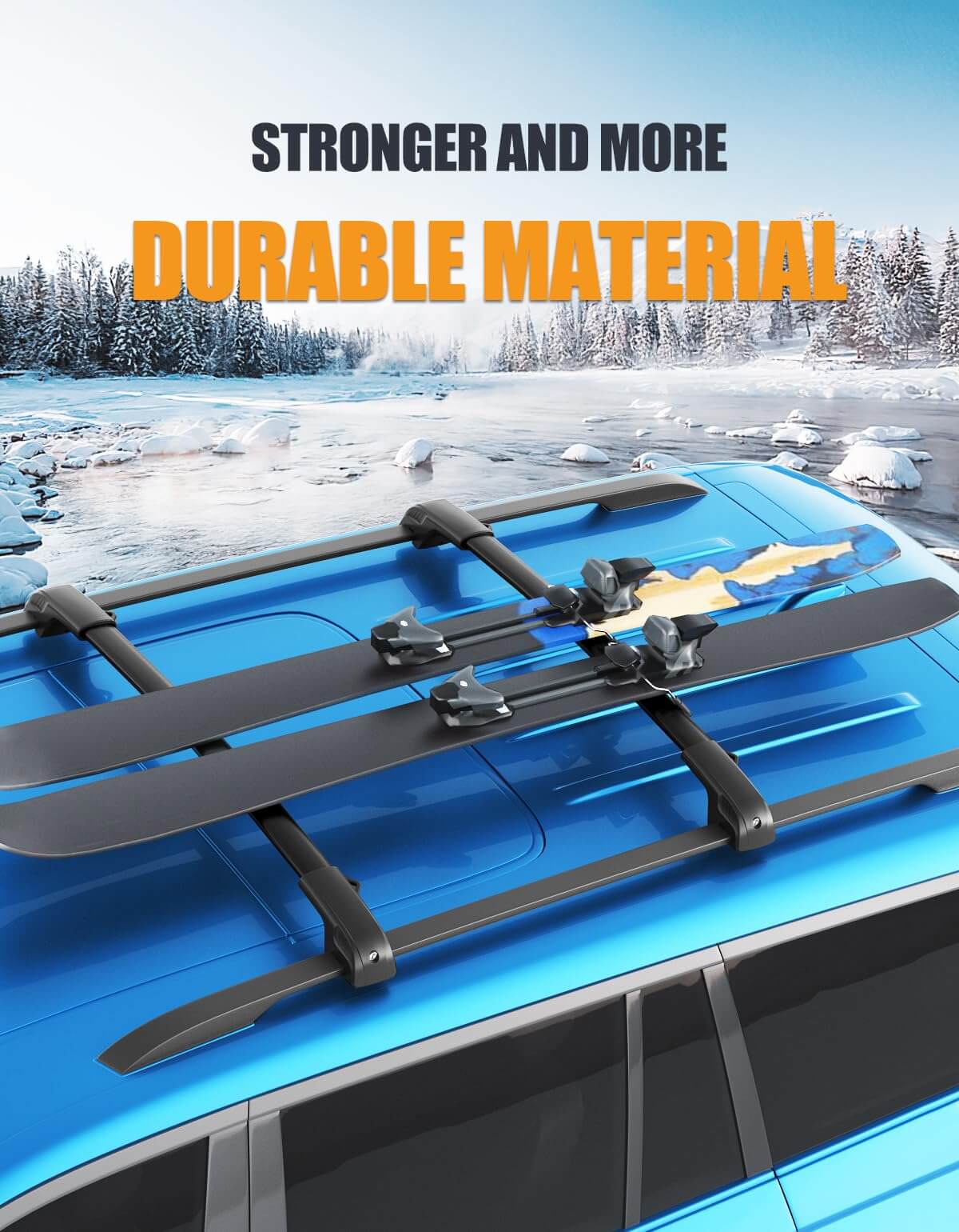 KINGGER 220lbs Lockable Roof Rack Cross Bars Compatible with Ford Escape 2013-2019 with Raised Side Rails