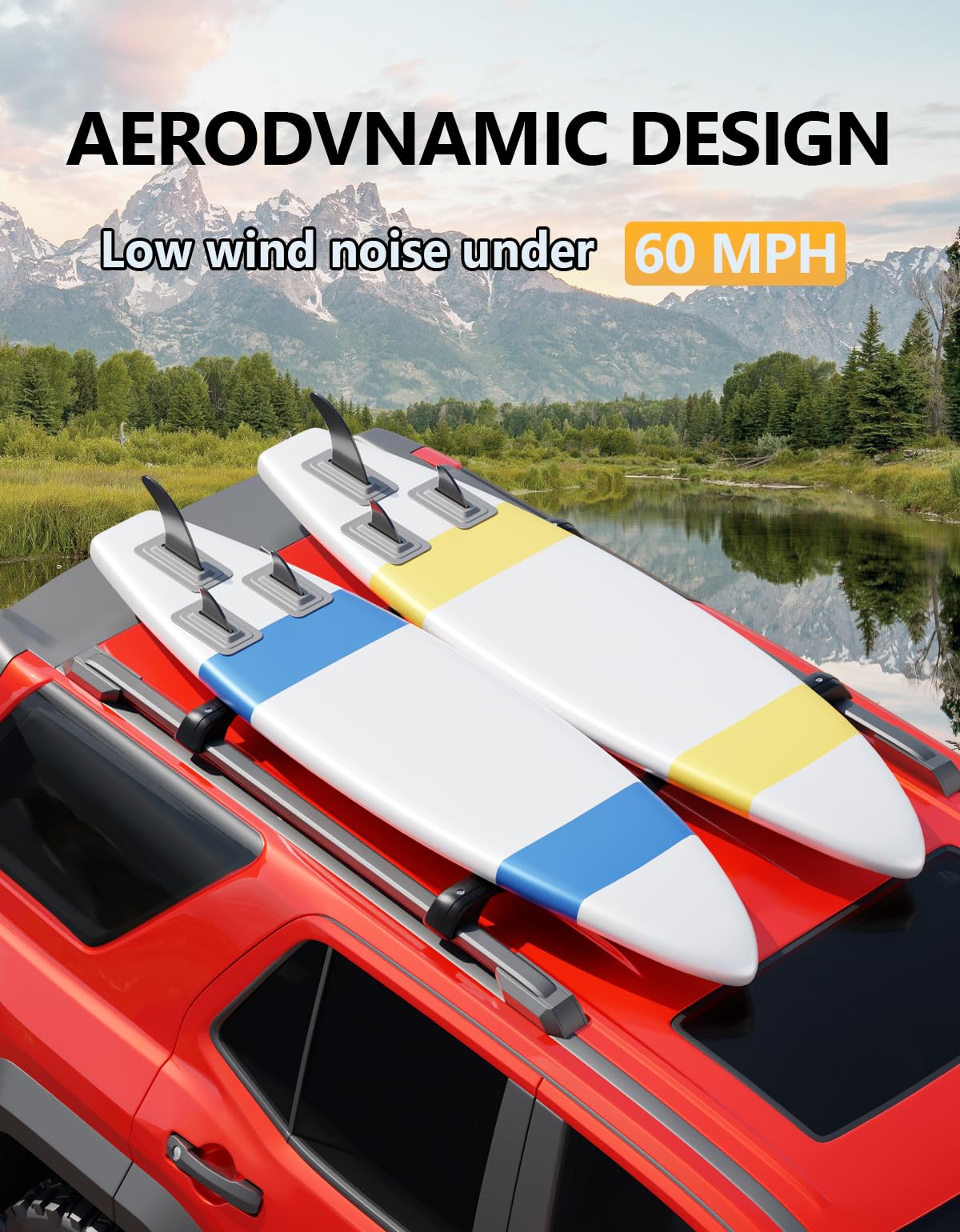 KINGGERI 260lbs Roof Rack Cross Bars Compatible with Toyota 4Runner 2025 2026, Heavy Duty Anti-Theft Aluminum Roof Rails Crossbars