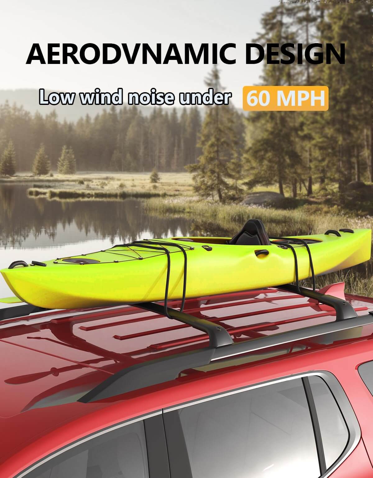 All Aluminum Roof Rack Cross Bars Compatible with Honda Passport 2026 with Raised Side Rails, 260lbs Lockable Heavy Duty