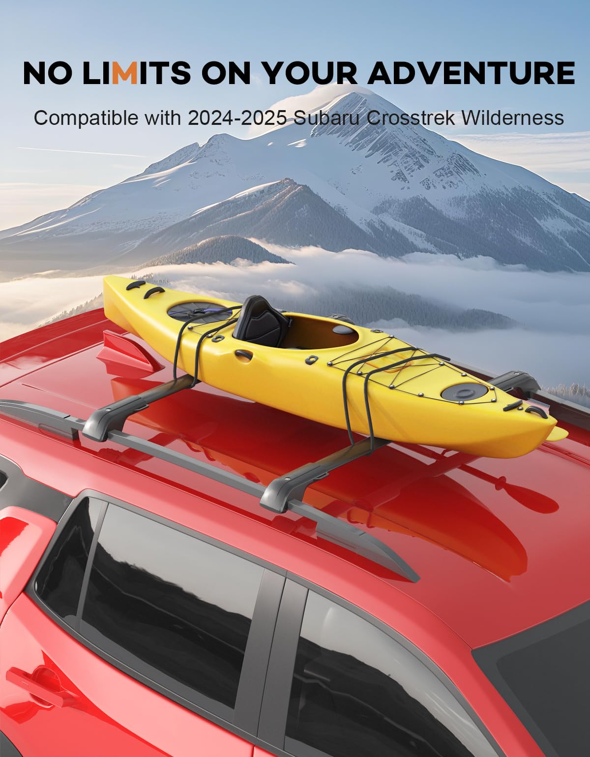 Roof Rack Cross Bars 260lbs Compatible with Subaru Crosstrek Wilderness 2024 2025 with Raised Side Rails