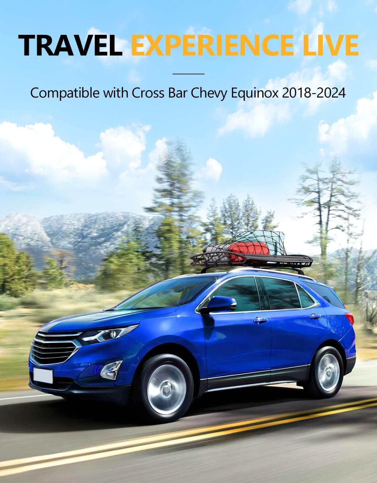 260lbs Lockable Roof Rack Cross Bars Compatible with Chevy Chevrolet Equinox GMC Terrain 2018-2024