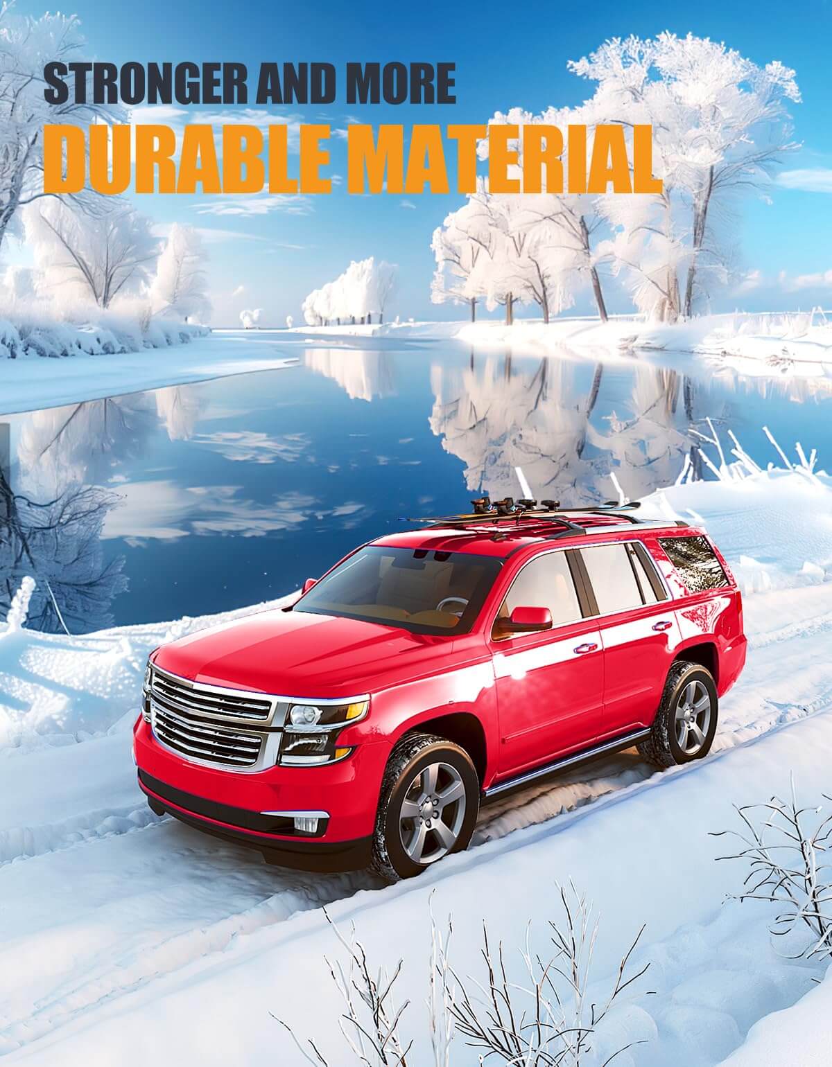 Lockable 220lbs Roof Rack Cross Bars Fit For 2015-2020 Chevy Tahoe & Chevrolet Suburban, GMC Yukon & Yukon XL, Cadillac Escalade & Escalade ESV