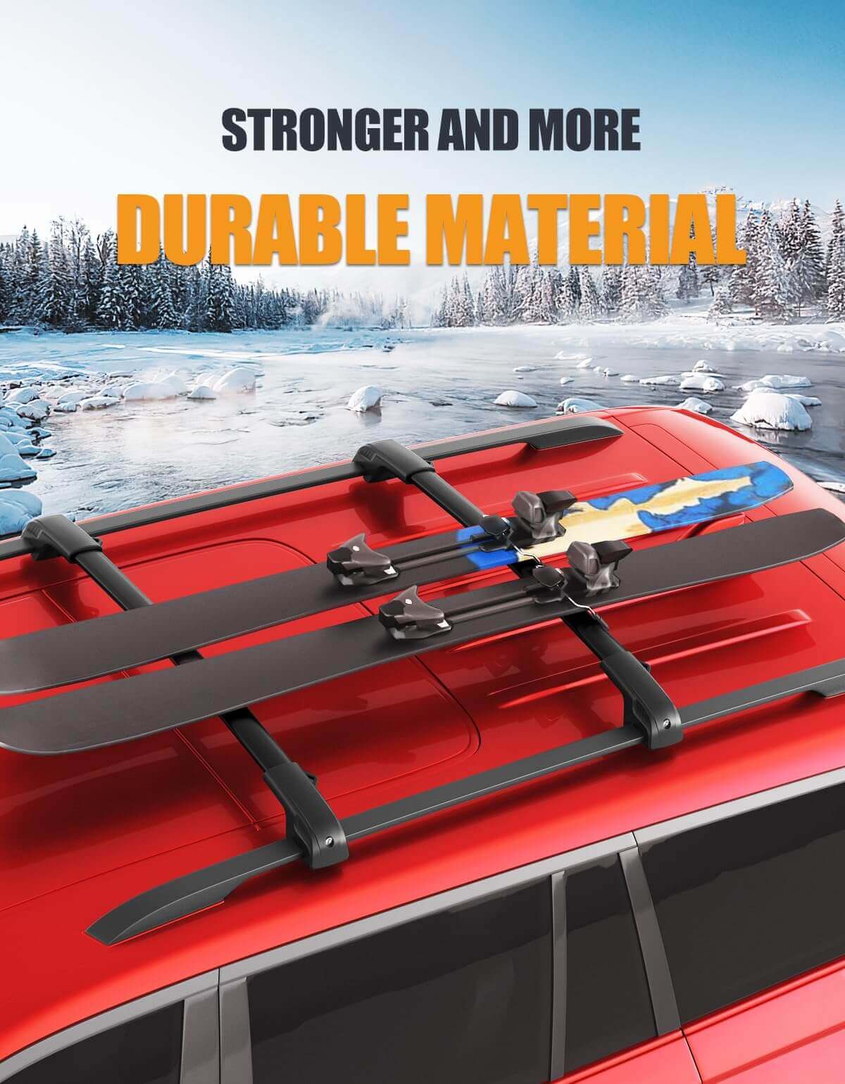 KINGGER 220lbs Lockable Roof Rack Cross Bars Compatible with Chevy Chevrolet Traverse 2022-2025 with Raised Side Rails