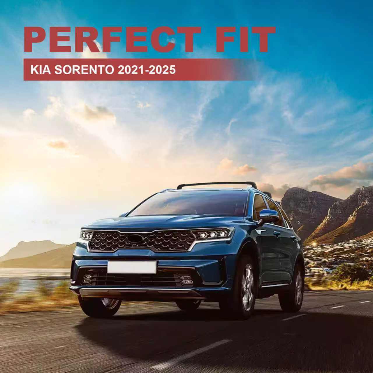 KINGGERI Lockable Roof Rack Cross Bars 220lbs Compatible with KIA Sorento & Sorento Hybrid 2021-2025 with Flush Side Rails