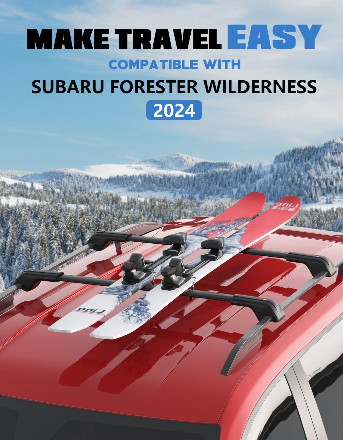 KINGGERI heavy Duty Lockable Roof Rack Cross Bars 260lb Fit for Subaru Forester Wilderness 2022-2024
