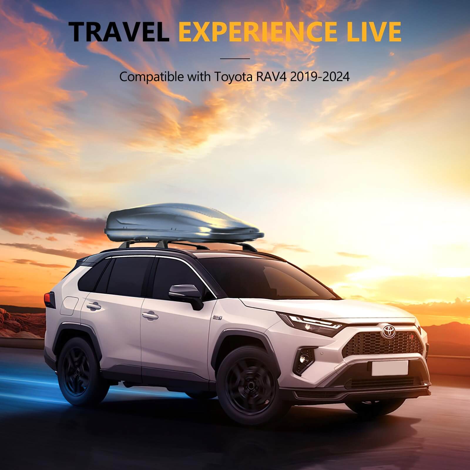 KINGGERI 260lbs Roof Rack Cross Bars fit for Toyota RAV4 2019-2025 with Flush Side Rails