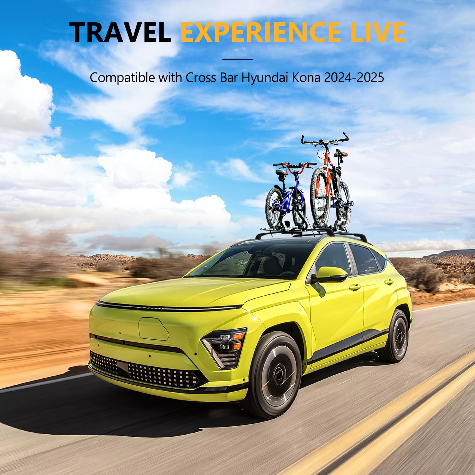 220lbs Roof Rack Cross Bars Compatible with 2024 2025 Hyundai Kona & Hyundai Kona Electric