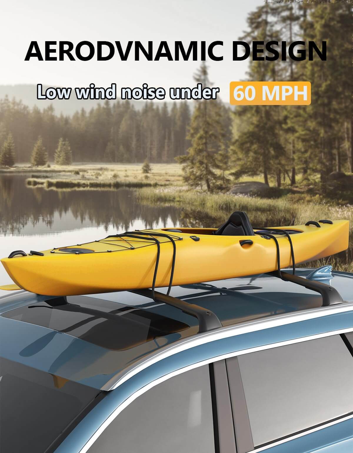 Lockable 260lbs Roof Rack Cross Bars Compatible with Chevrolet Trax 2023 2024 2025 2RS ACTIV LT Chevy