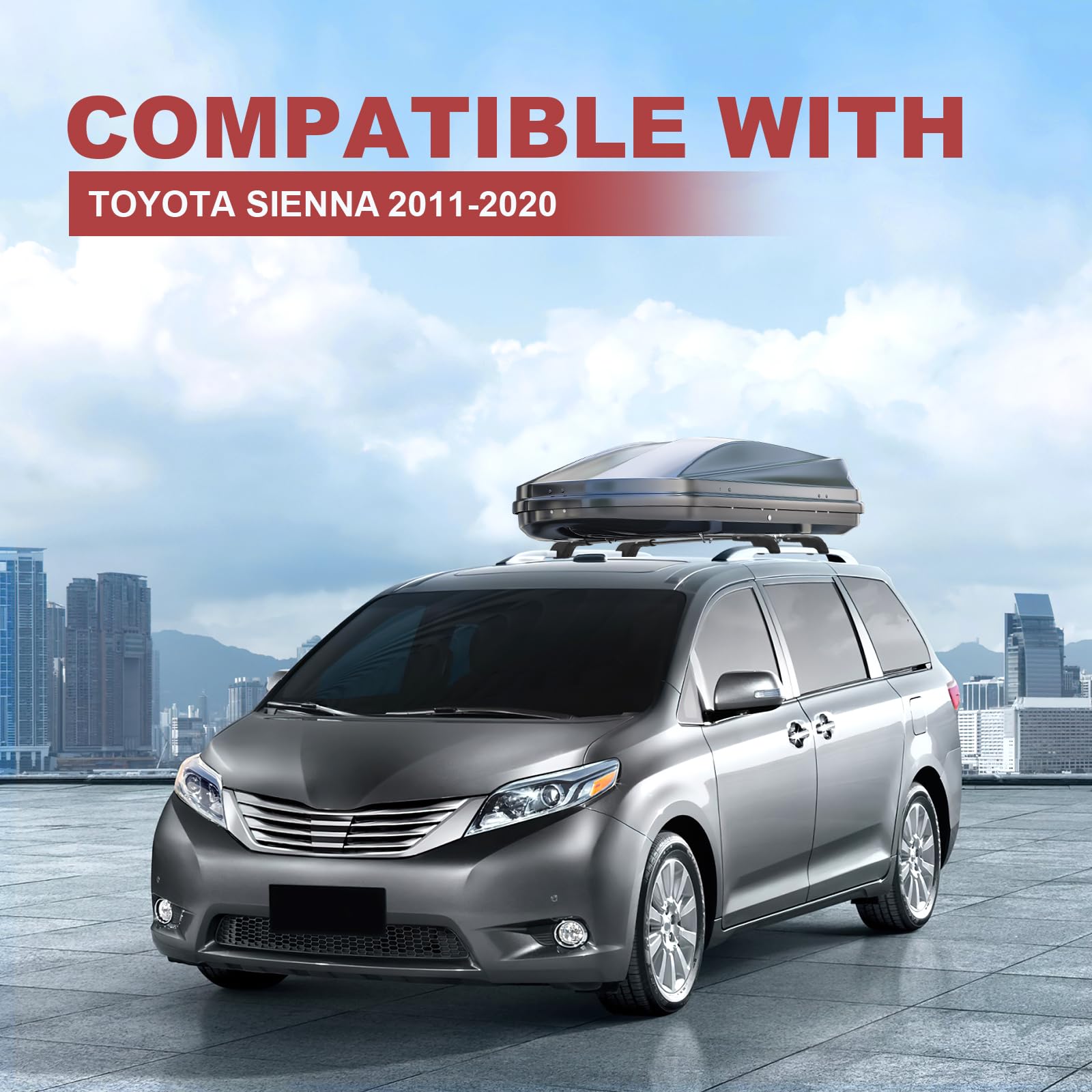 KINGGERI 220Lbs Roof Rack Cross Bars Compatible with Toyota Sienna 2011-2020, Heavy Duty Aluminum