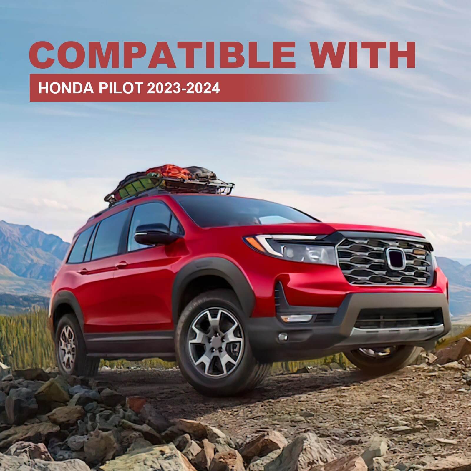 KINGGERI Lockable 220lbs Roof Rack Cross Bars Compatible with Honda Pilot 2023-2025 Sport TrailSport Touring Elite with Raised Rails (Not for LX & EX-L)