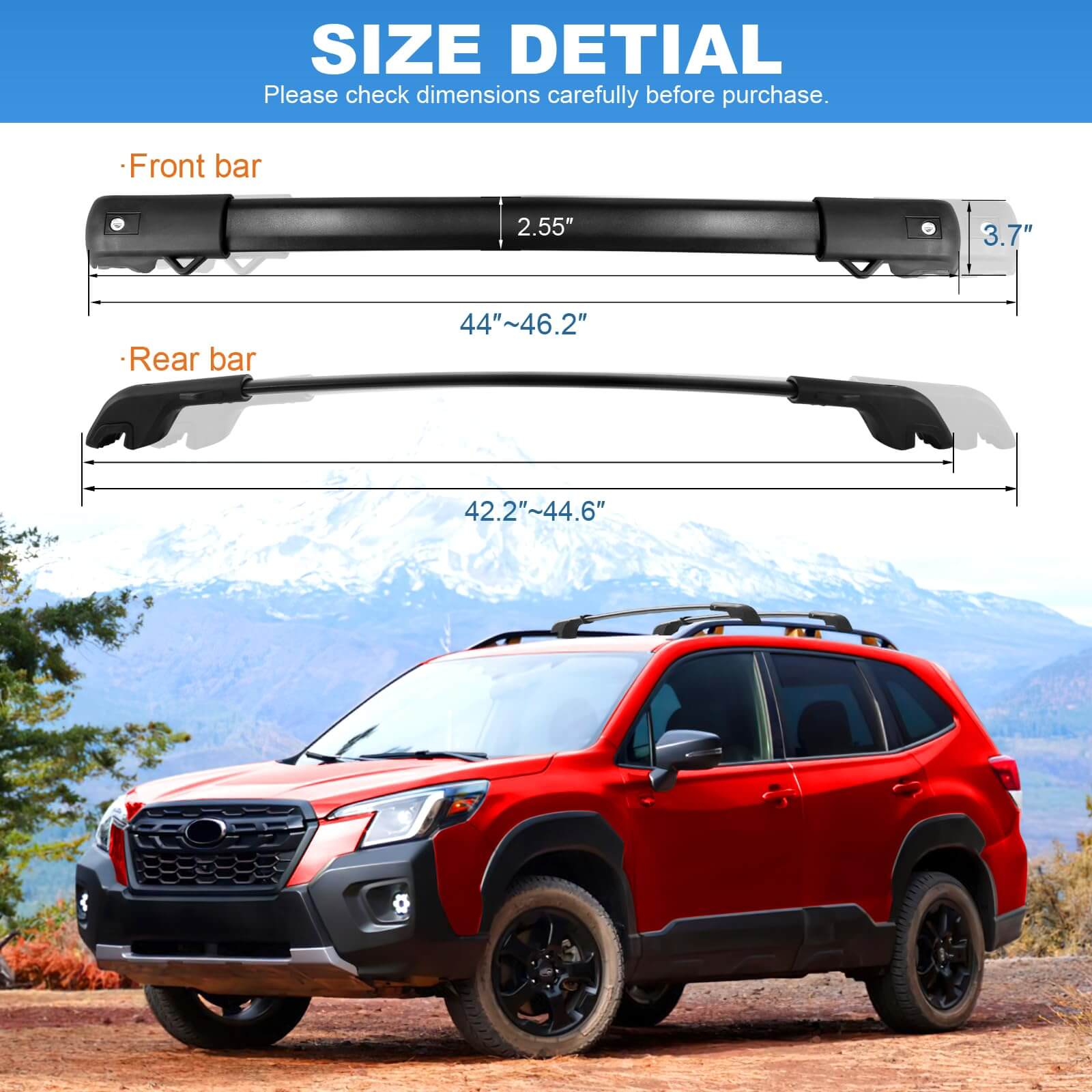 KINGGERI Lockable Roof Rack Cross Bars Fit for Subaru Forester Wilderness 2022-2024, Heavy Duty Aluminum Roof Rails