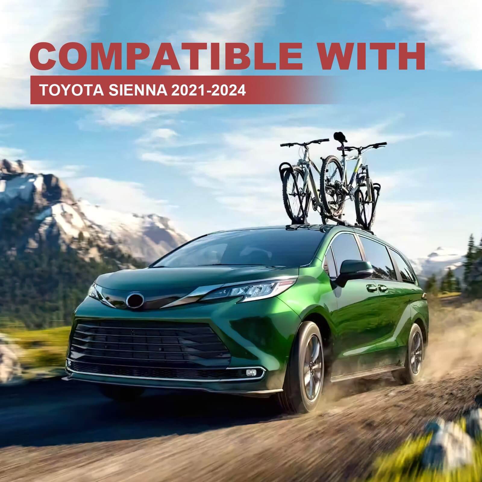 KINGGERI Lockable 220Lbs Roof Rack Cross Bars Compatible with Toyota Sienna 2021-2025