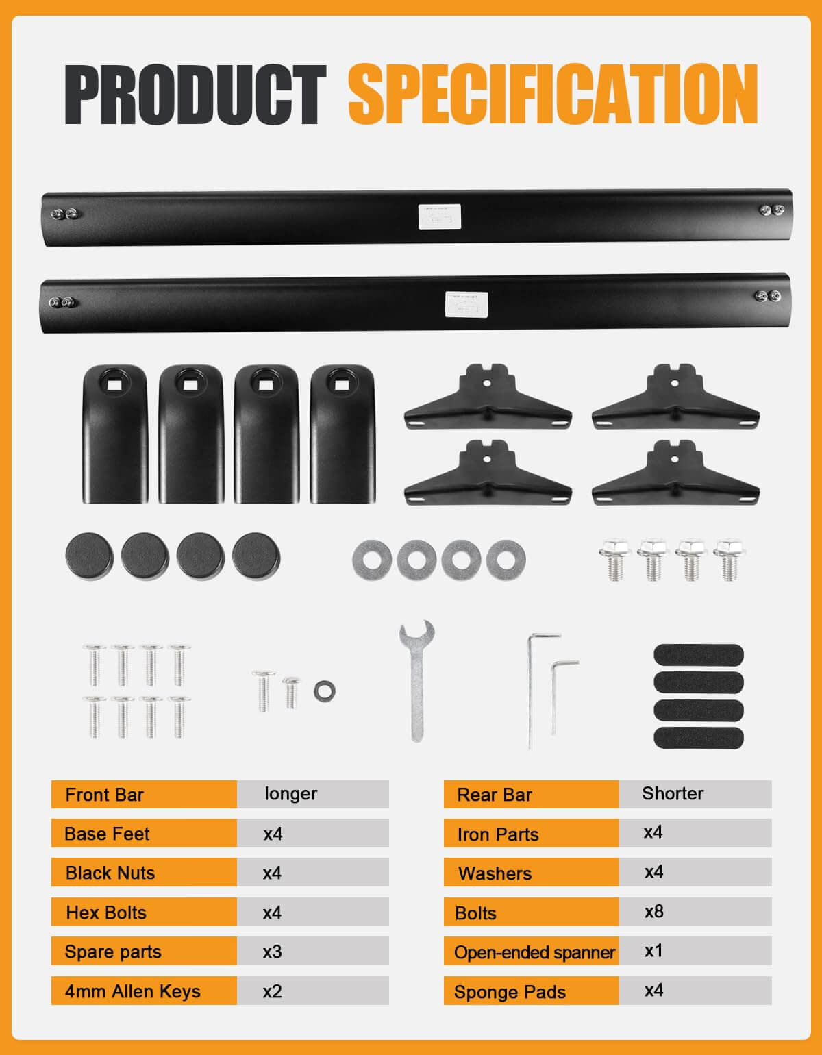 KINGGERI Cross Bars Roof Rack Compatible with Chevy Chevrolet Equinox EV 2024 2025 with Flush Side Rails