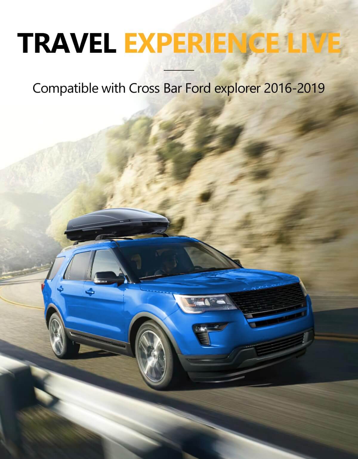 KINGGERI 220lbs Roof Rack Cross Bars Compatible with Ford Explorer 2016-2019 (Base/XLT/Limited/Sport/Platinum)
