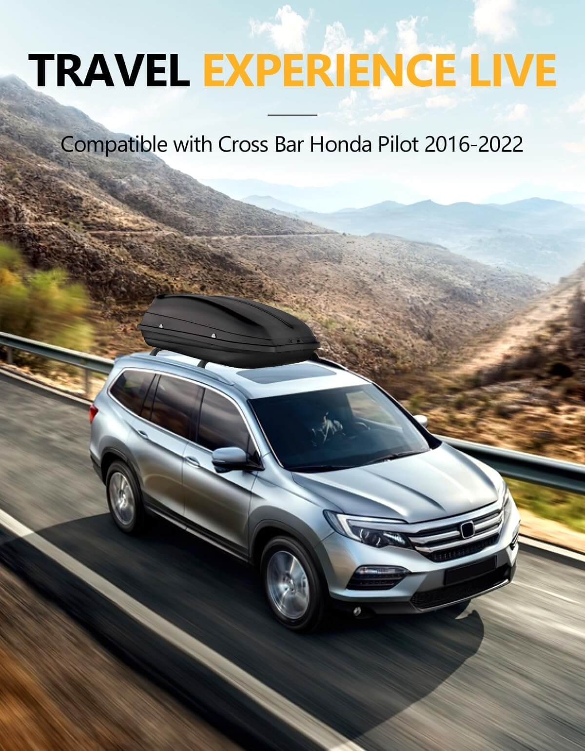 260lbs Lockable Roof Rack Cross Bars Compatible with Honda Pilot 2016-2022 with Flush Rails