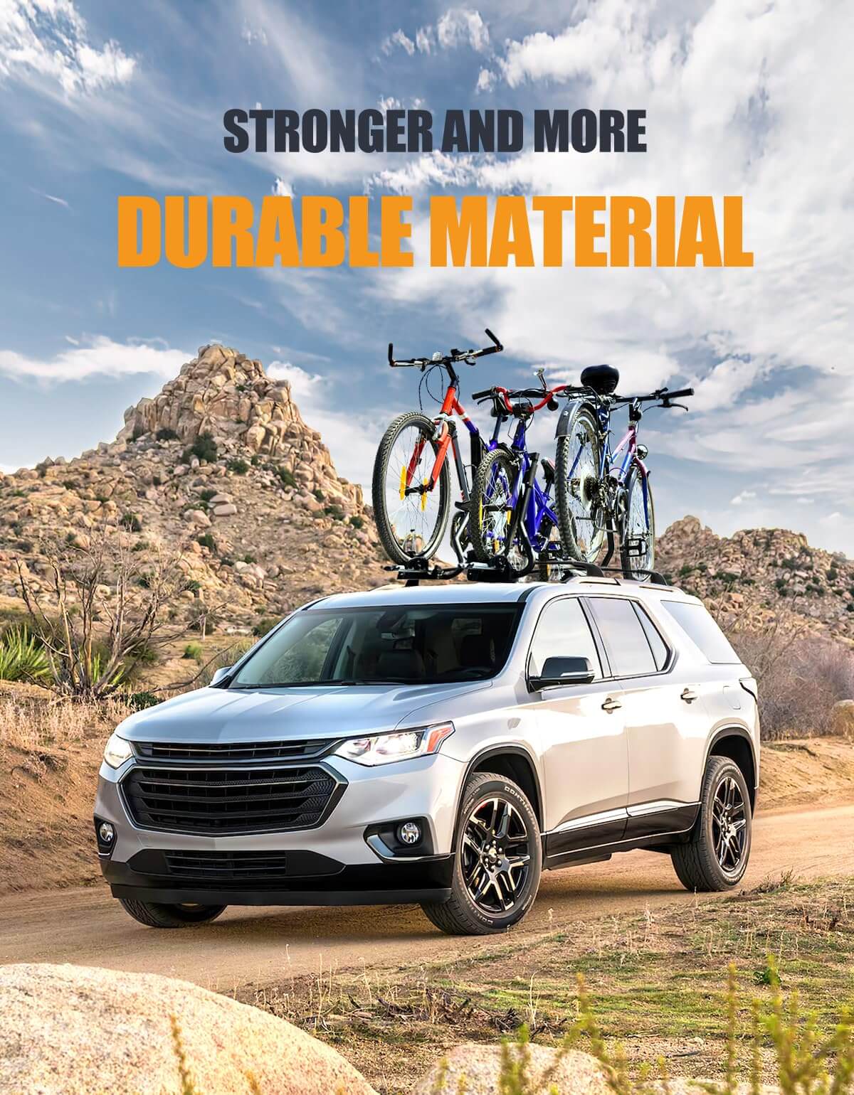 260lbs Lockable Roof Rack Cross Bar Compatible with Chevrolet Chevy Traverse 2018-2021 with Raised Side Rails