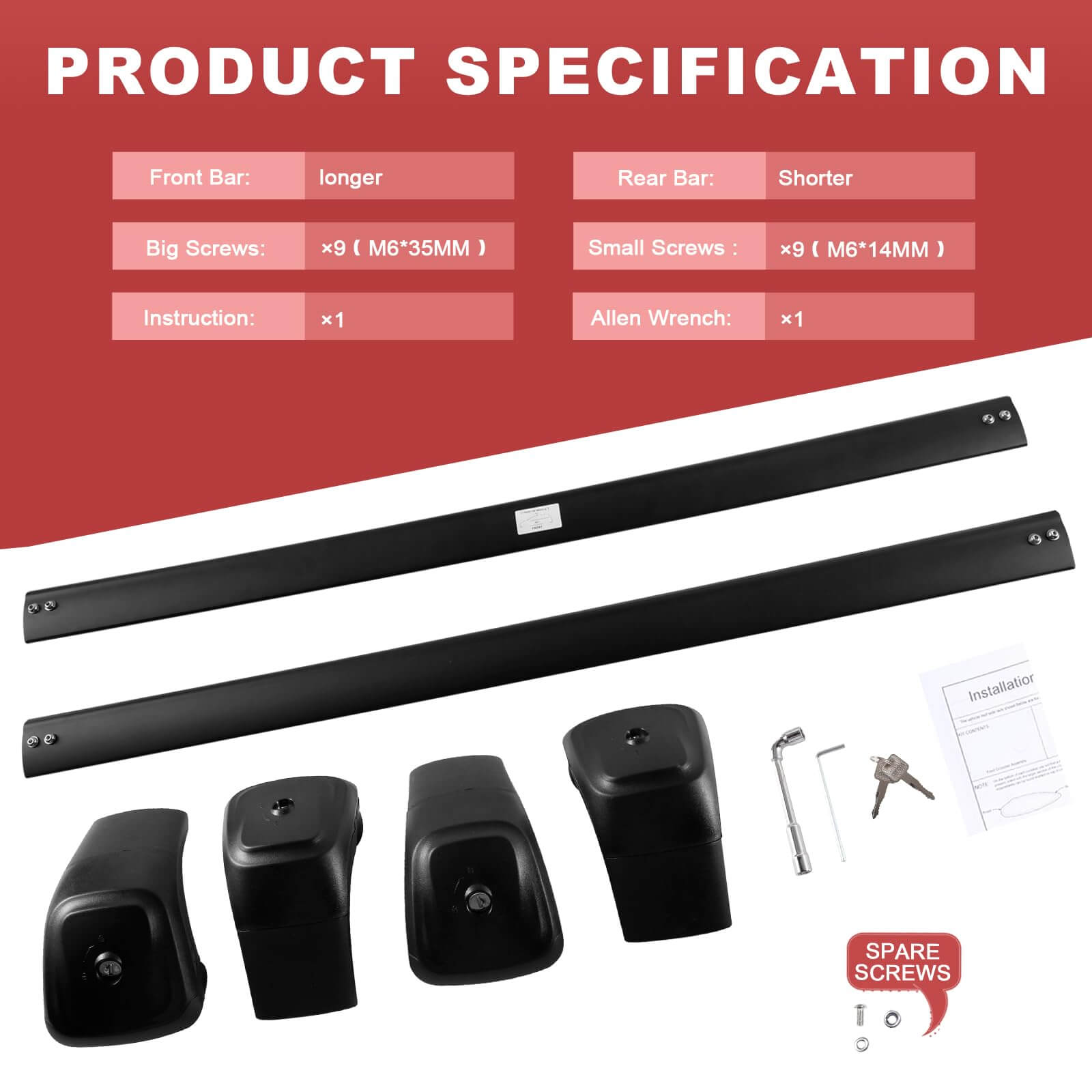 KINGGERI 260lbs Roof Rack Cross Bars Fit for Kia Telluride 2019-2025 EX S SX SX-Prestige (Not for LX, X-Line or X-Pro)