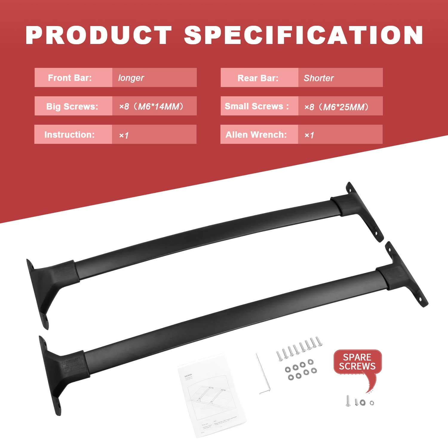KINGGERI Roof Rack Cross Bars Compatible with Toyota Sienna 2021-2025, Aluminum Roof Rails Crossbars