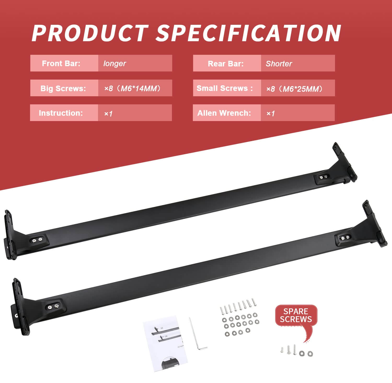 KINGGERI 220lbs Cross Bars Roof Racks Fit for Chevy Chevrolet Blazer 2019-2025 (Not for EV)
