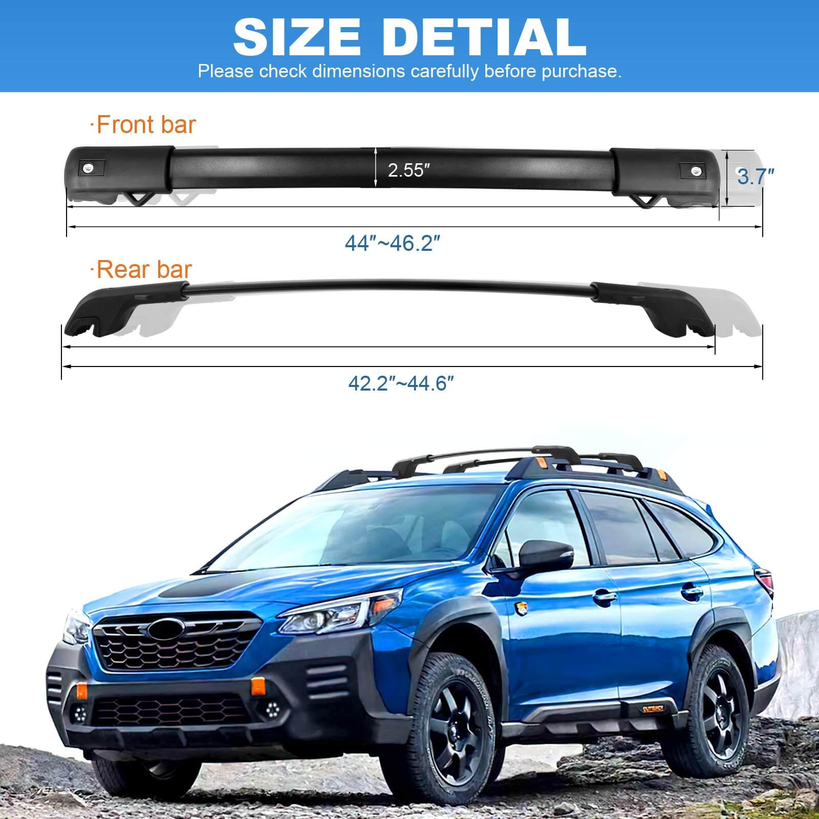 KINGGERI Lockable Roof Rack Cross Bars 220lb Fit for Subaru Outback Wilderness 2022-2025, Heavy Duty Lockable Aluminum