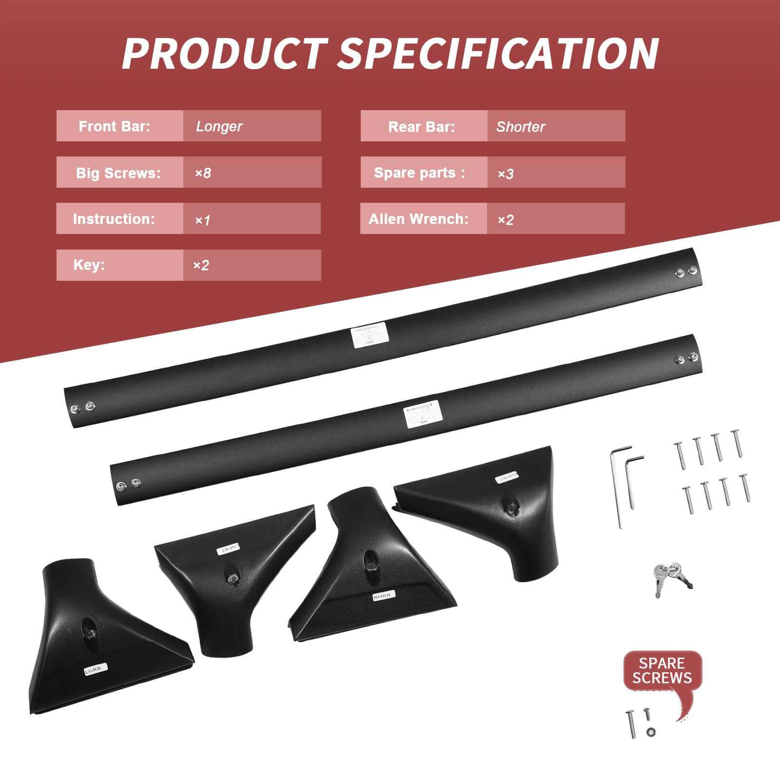 KINGGERI Lockable 260LBS Roof Rack Cross Bars Compatible with Nissan Rogue 2021-2026 SV SL Platinum with Flush Roof Rails