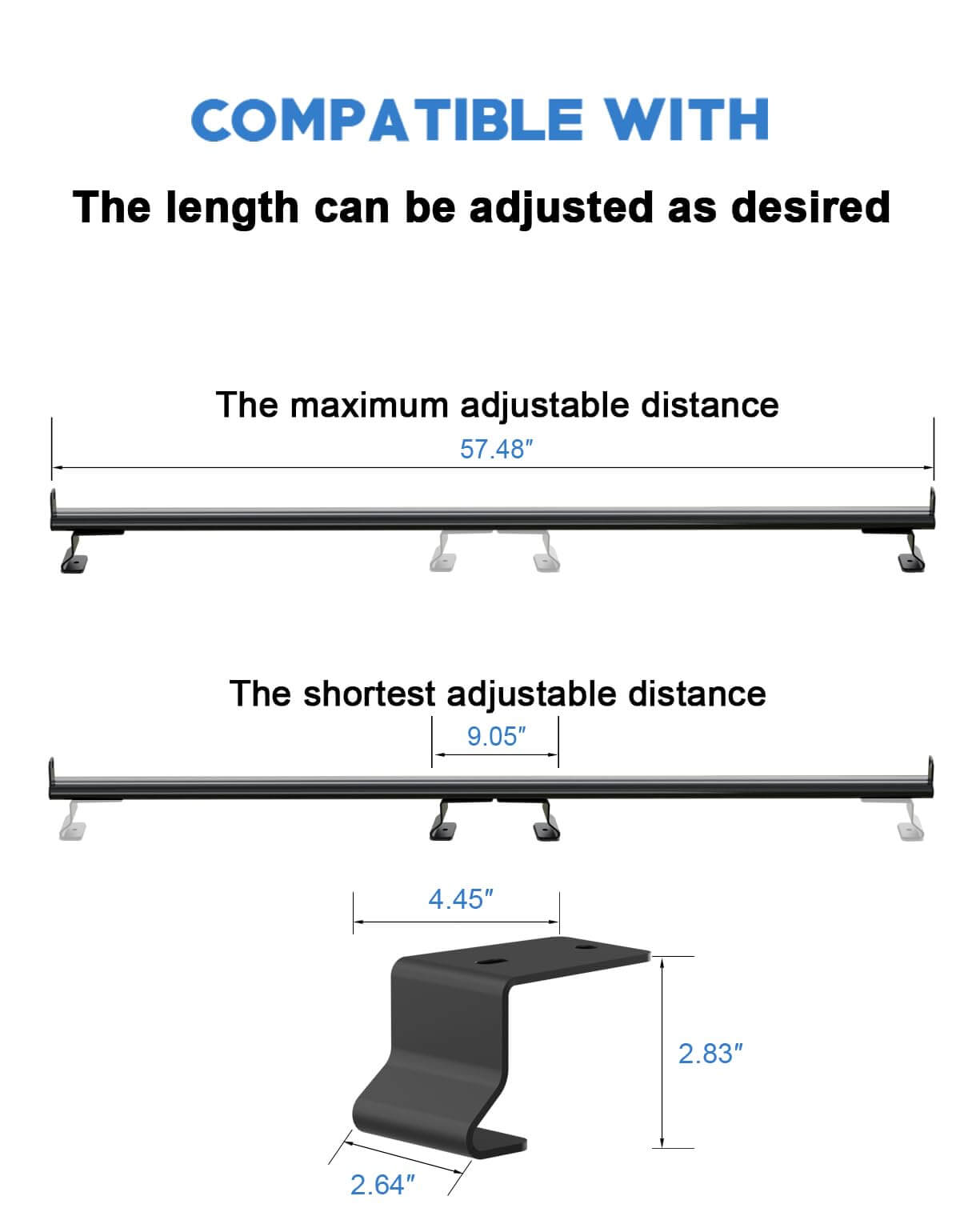 Van Ladder Roof Rack Compatible with Ford Transit Connect 2014-2025(Not for Transit), Steel Ladder Rack for Cargo Van, 2 Crossbars 47''