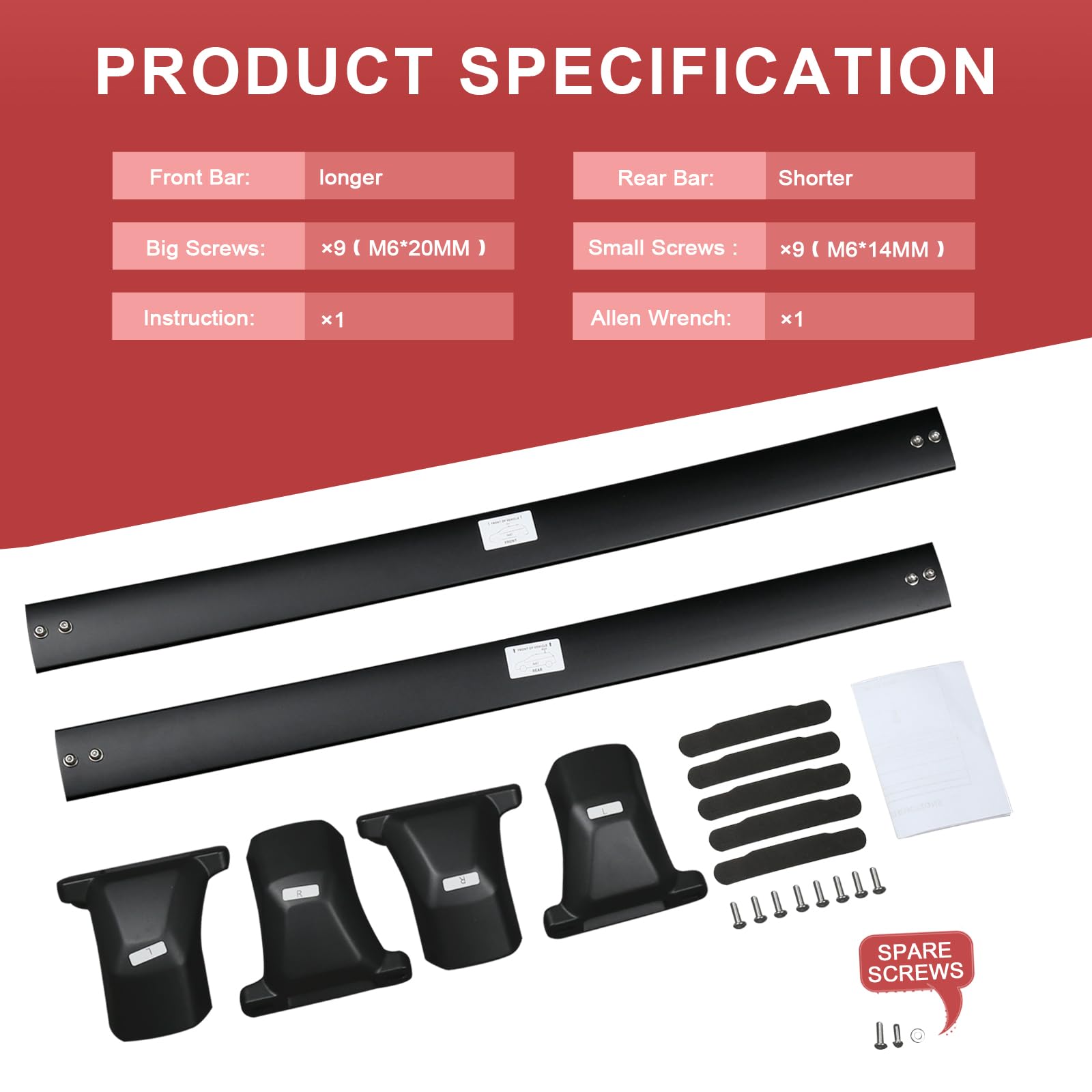 KINGGERI 260lbs Roof Racks Cross Bars Fit for Jeep Compass 2018-2025, Aluminum Heavy Duty Roof Rails Crossbars