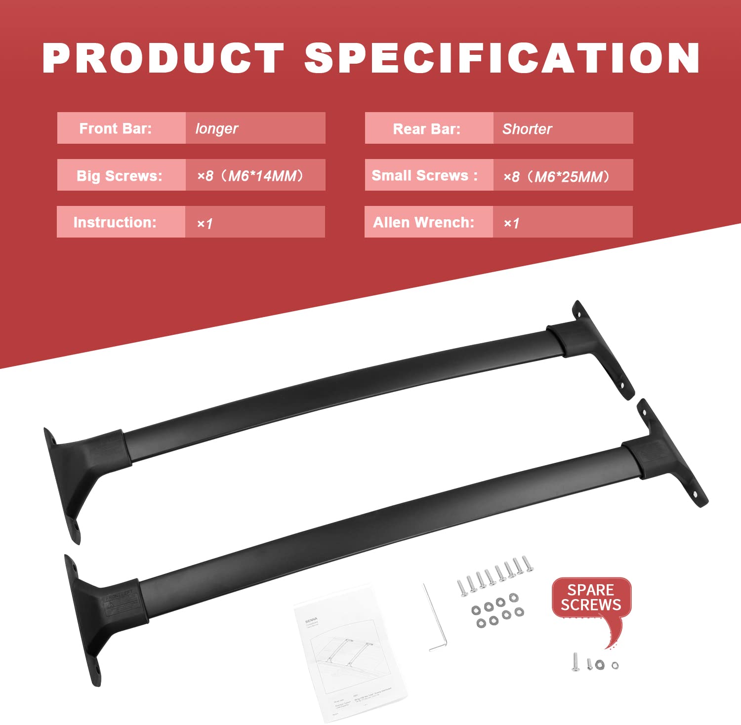 KINGGERI Roof Rack Cross Bars Compatible with Toyota Sienna 2021-2025, Aluminum Roof Rails Crossbars