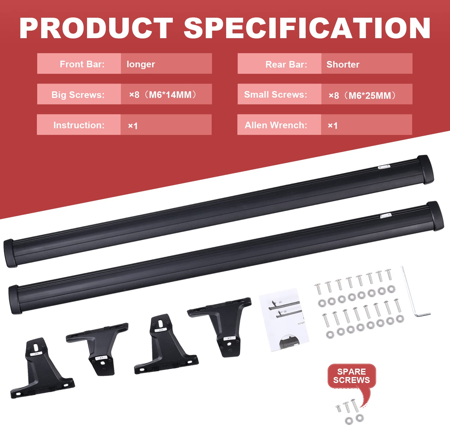 KINGGERI 220lbs Roof Racks Cross Bars Fit for Jeep Grand Cherokee L 2021-2025 & Grand Cherokee 2022-2025