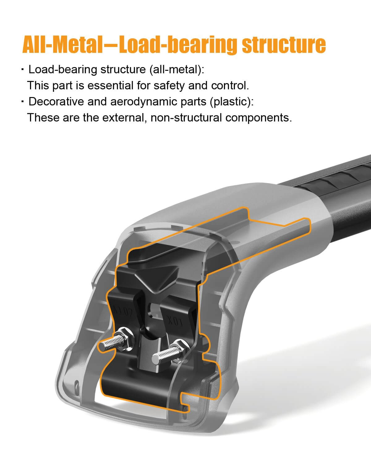 330lb Lockable Roof Rack Cross Bars Compatible with Hyundai Tucson 2016-2026 SEL/N Line/Limited with Flush Side Rails