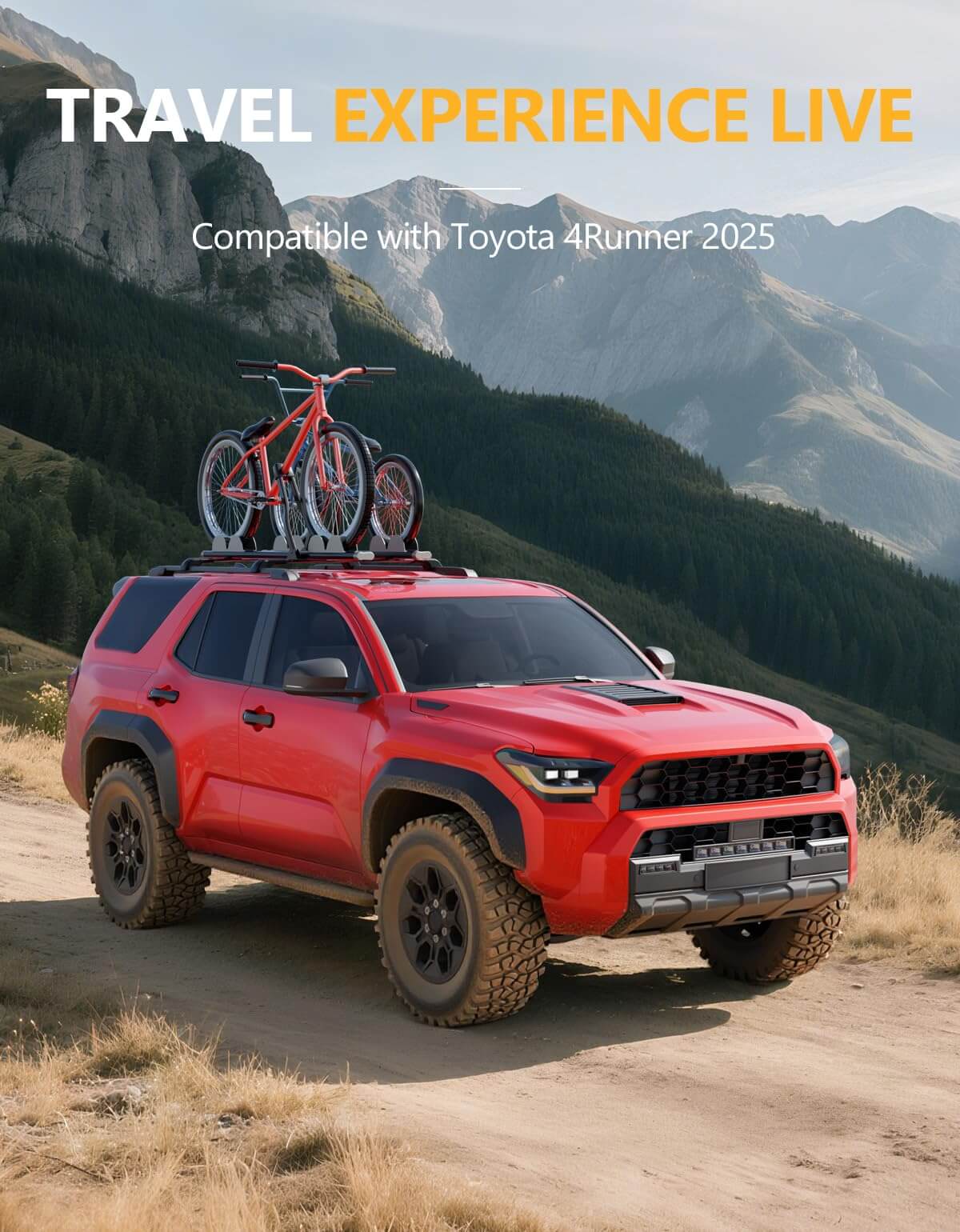 KINGGERI 260lbs Roof Rack Cross Bars Compatible with Toyota 4Runner 2025 2026, Heavy Duty Anti-Theft Aluminum Roof Rails Crossbars