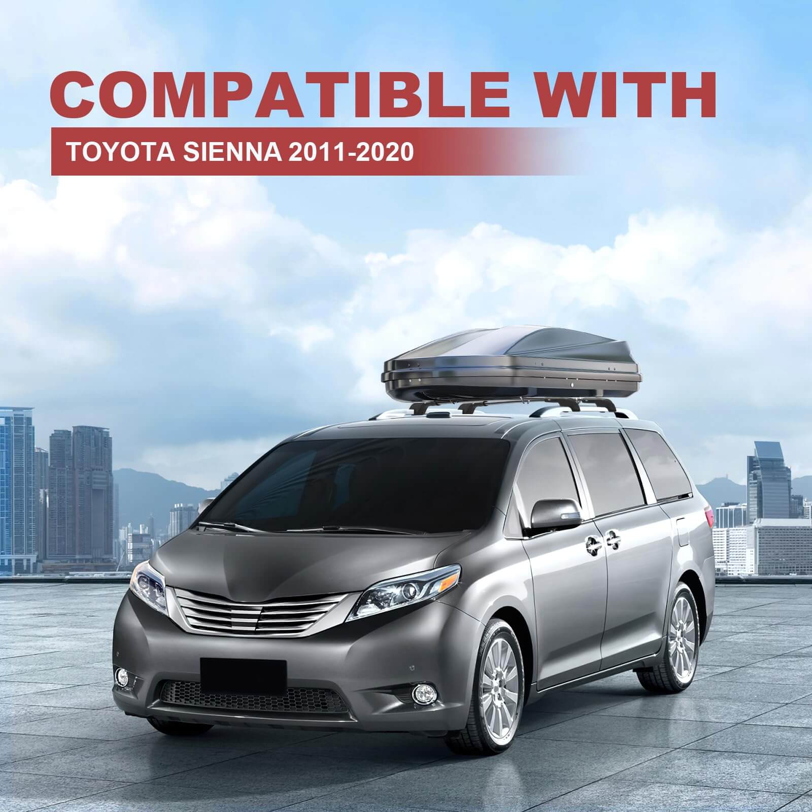 KINGGERI 220Lbs Roof Rack Cross Bars Compatible with Toyota Sienna 2011-2020, Heavy Duty Aluminum