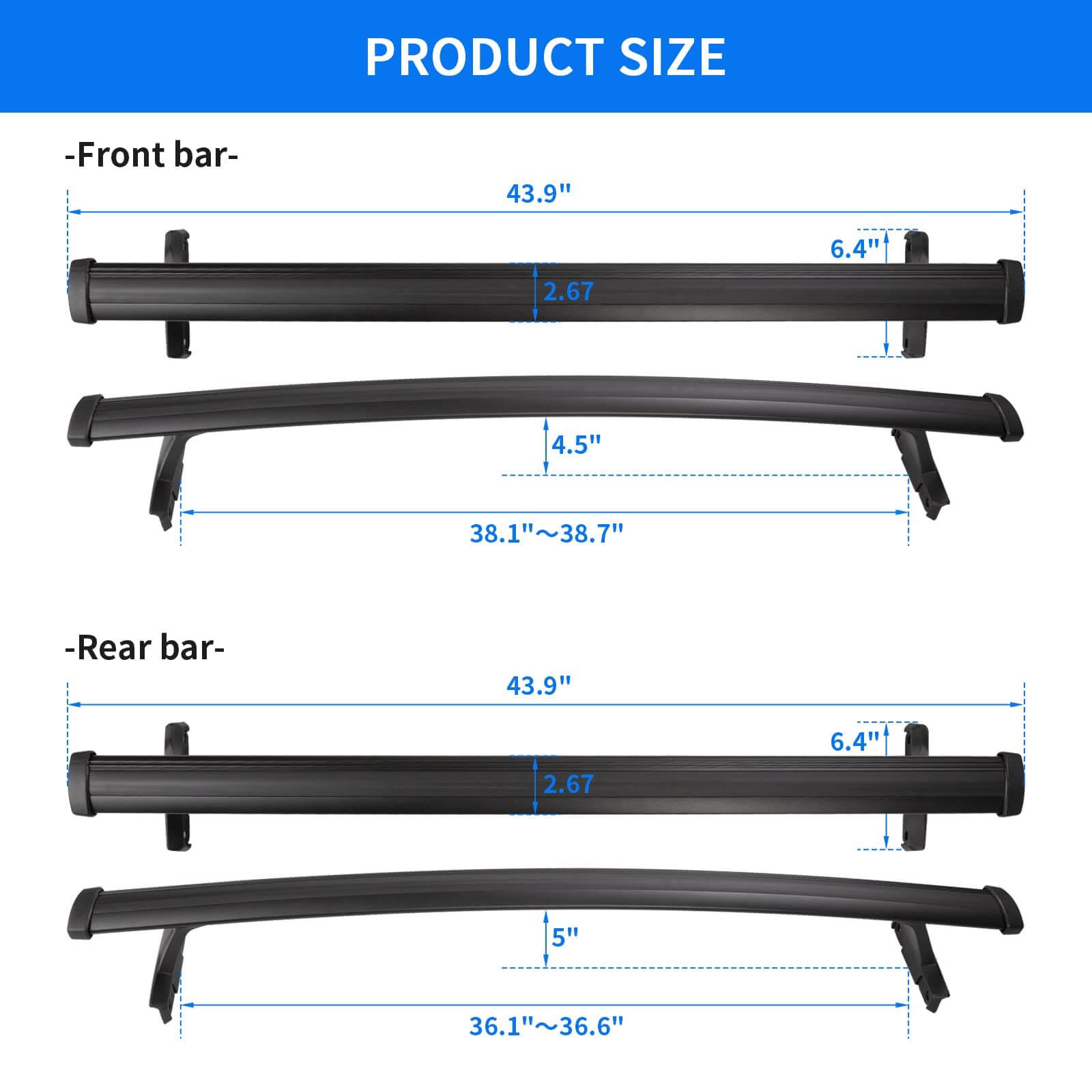 KINGGERI Cross Bars Roof Rack Compatible with Chevy Chevrolet Trailblazer 2021-2025 L LT ACTIV RS