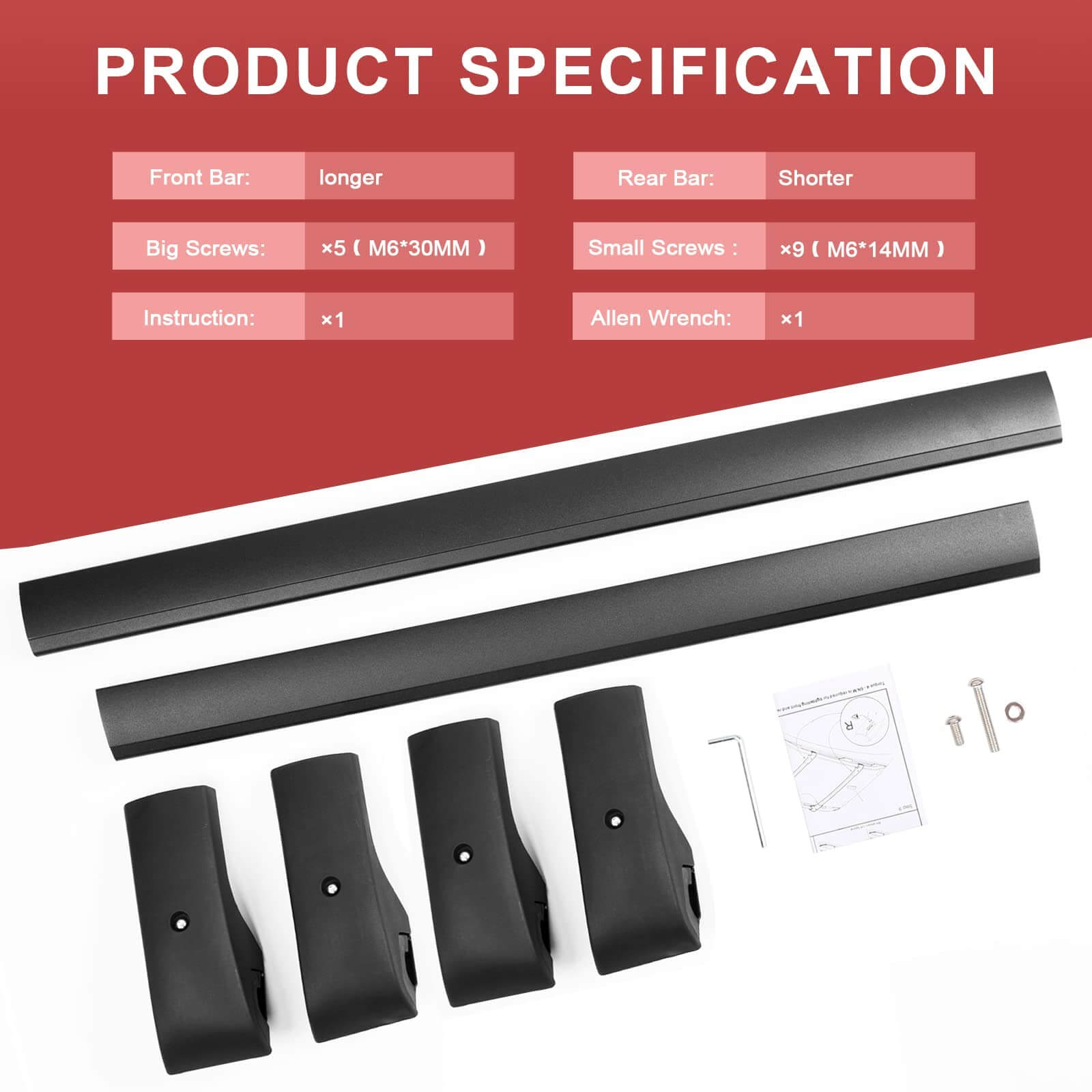 KINGGERI Roof Rack Cross Bars Fit for Volkswagen Atlas 2017-2025, Aluminum Roof Rails Crossbars