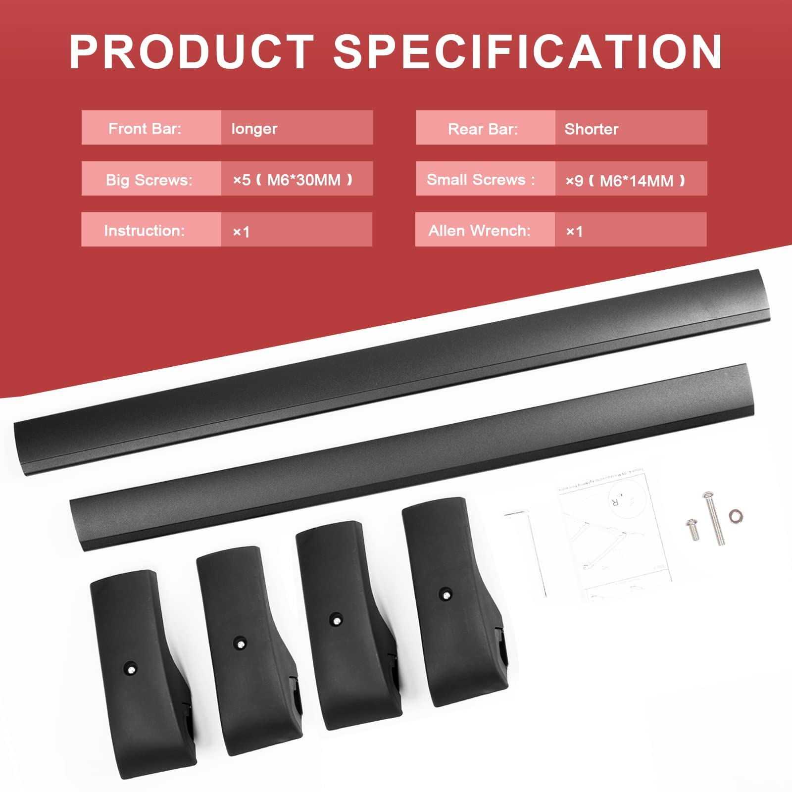 KINGGERI Roof Rack Cross Bars Fit for Volkswagen Tiguan 2018-2024 and Taos 2022-2024,Aluminum Roof Rails Crossbars