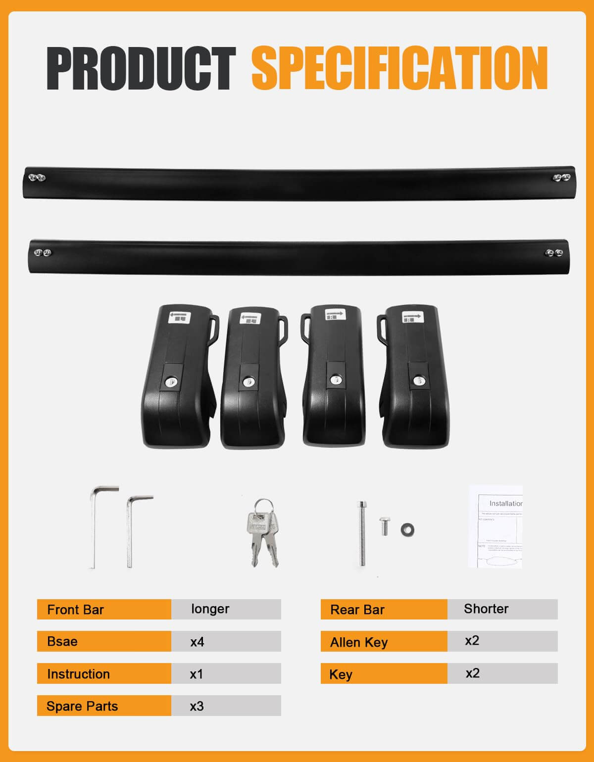 KINGGERI Lockable 260lbs Roof Rack Cross Bars Fit for Ford Explorer 2020-2025, Heavy Duty Anti-Theft Aluminum Roof Rails Crossbars