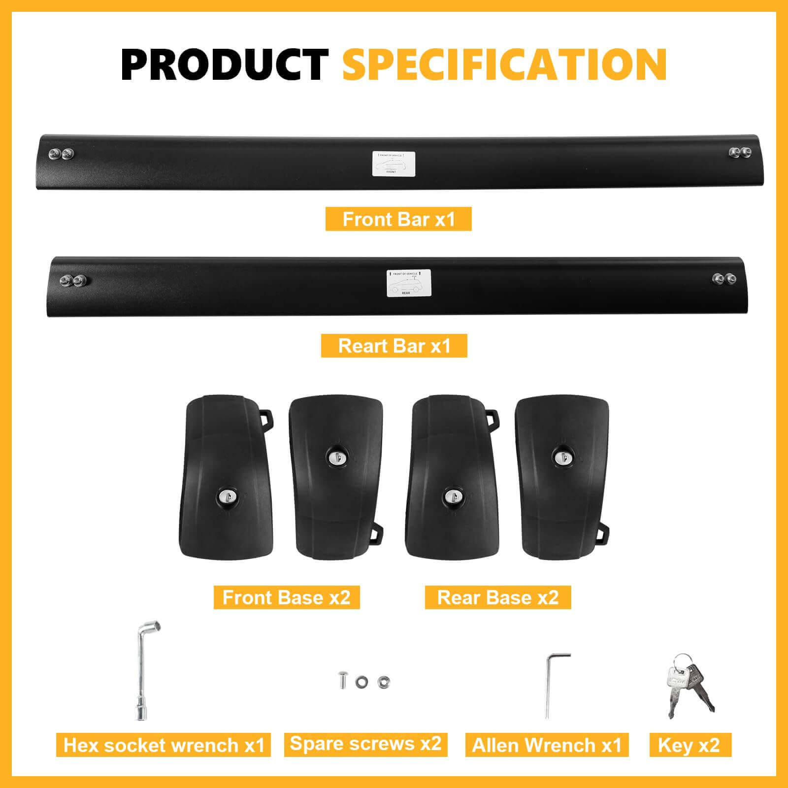 KINGGERI 220lbs Lockable Roof Rack Cross Bars Compatible with Hyundai Palisade 2019-2025 SE SEL XRT Limited Calligraphy
