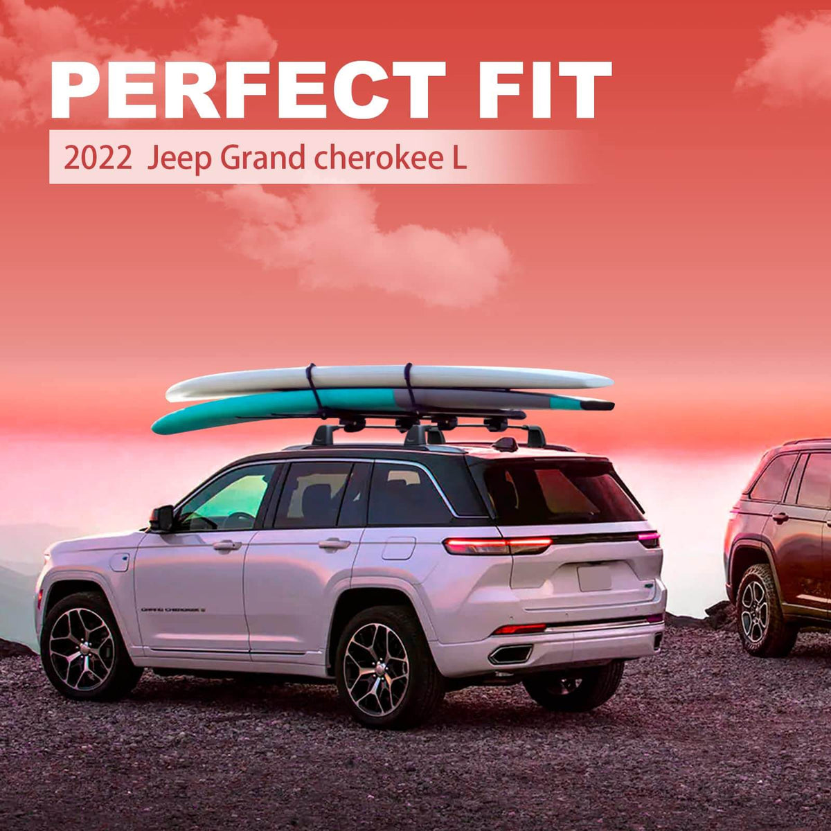 KINGGERI 220lbs Roof Rack Cross Bars Fit for Jeep Grand Cherokee L 2021-2025 & Grand Cherokee 2022-2025