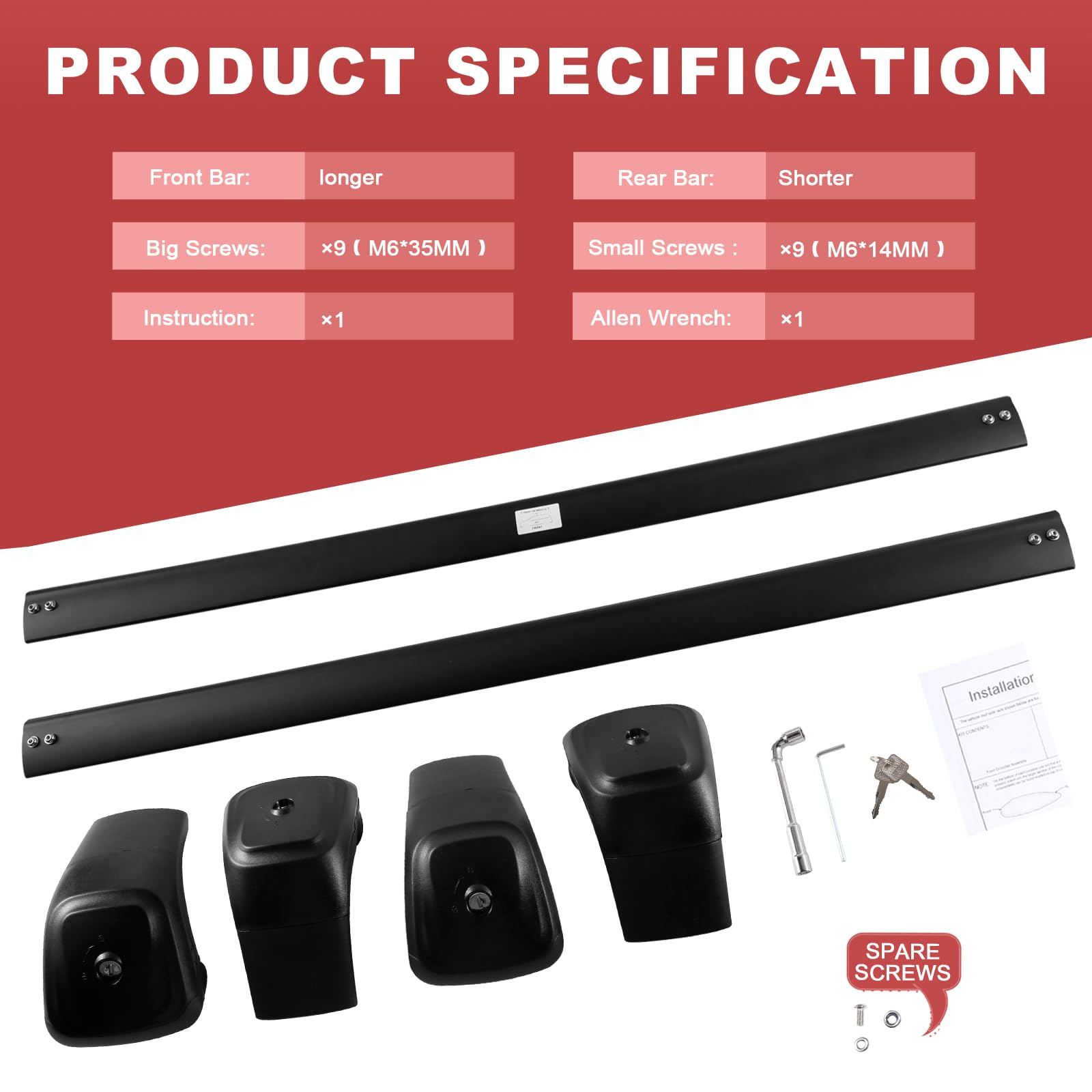 KINGGERI 260lbs Roof Rack Cross Bars Fit for 2019-2023 Hyundai Santa Fe & Santa Fe Hybrid