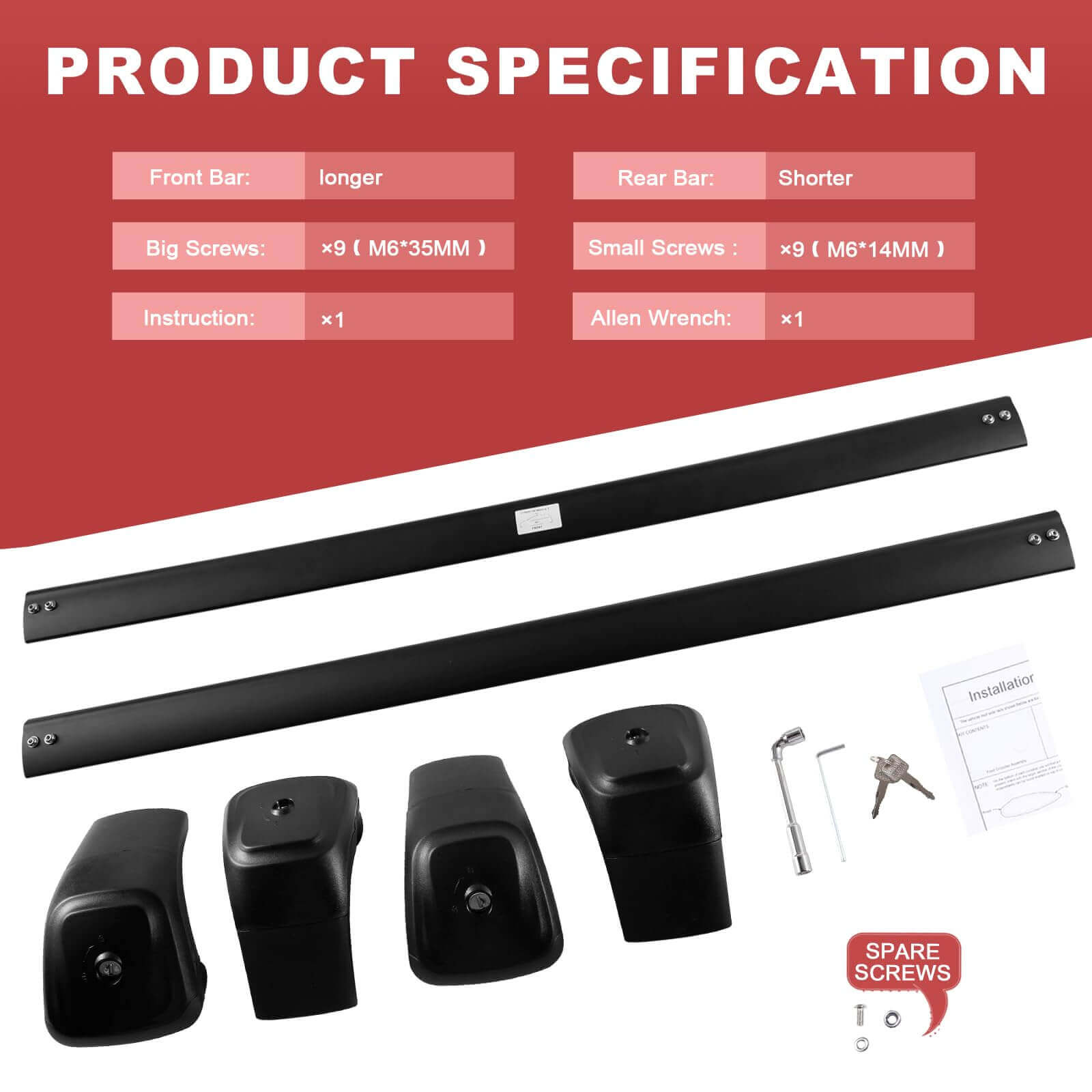 KINGGERI 260lbs Roof Rack Cross Bars Fit for 2019-2023 Hyundai Santa Fe & Santa Fe Hybrid