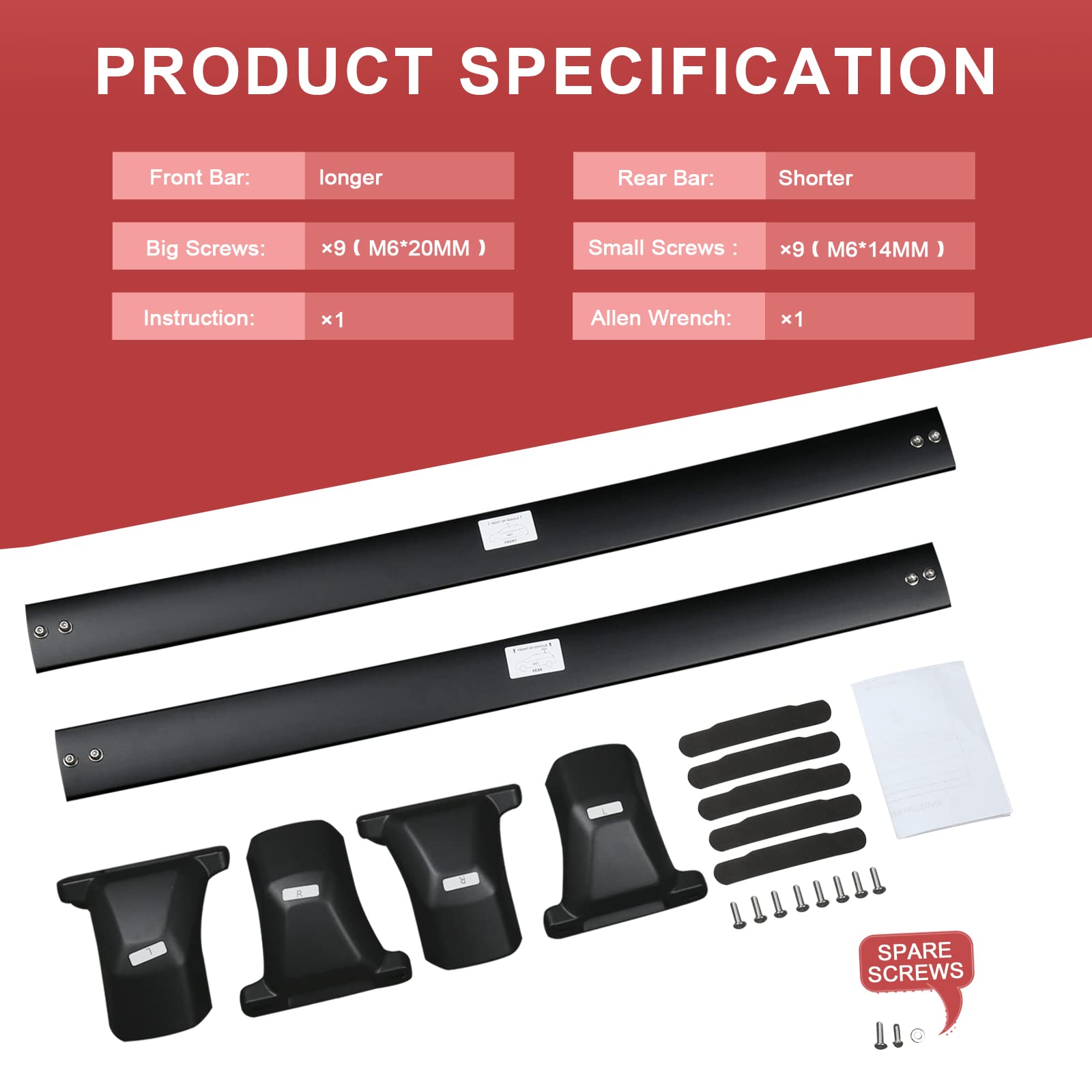 KINGGERI 260lbs Roof Racks Cross Bars Fit for Honda Pilot 2016-2022 with Flushed Side Rails