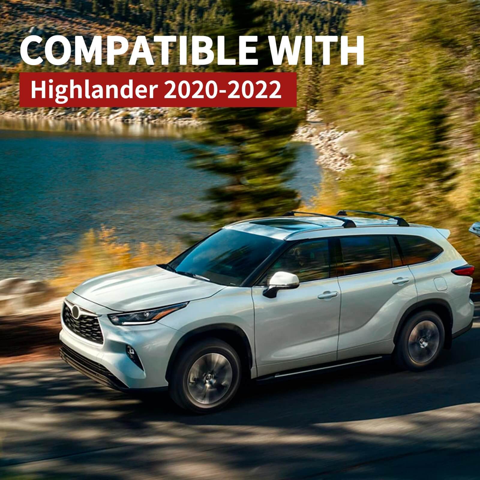 KINGGERI Lockable 260lbs Cross Bars Roof Racks Fit for Toyota Highlander 2020-2026 XLE Limited Platinum Hybrid