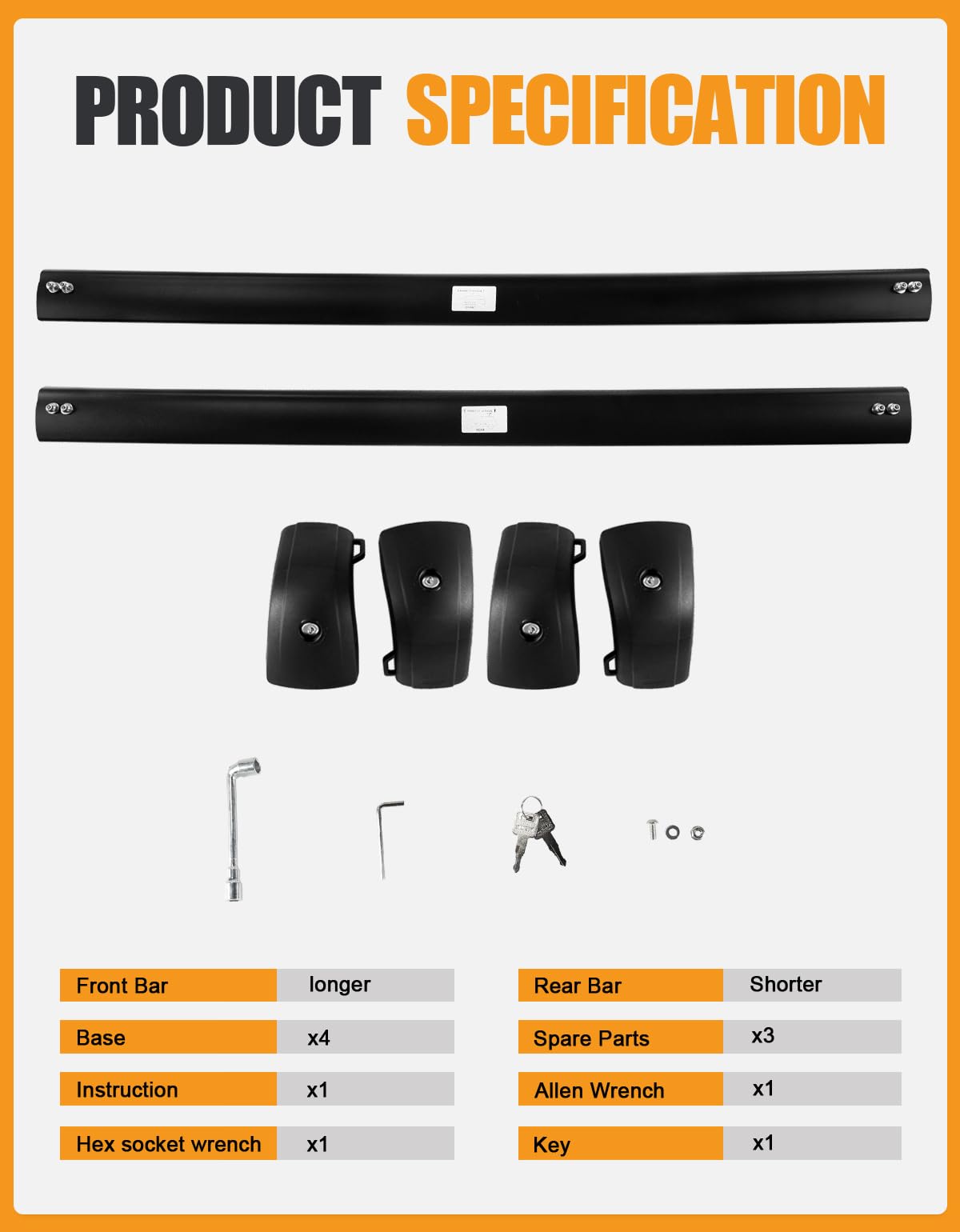 220lbs Lockable Roof Rack Cross Bars Compatible with 2025 Subaru Forester Sport/Touring Hybrid (with Flush Side Rails)