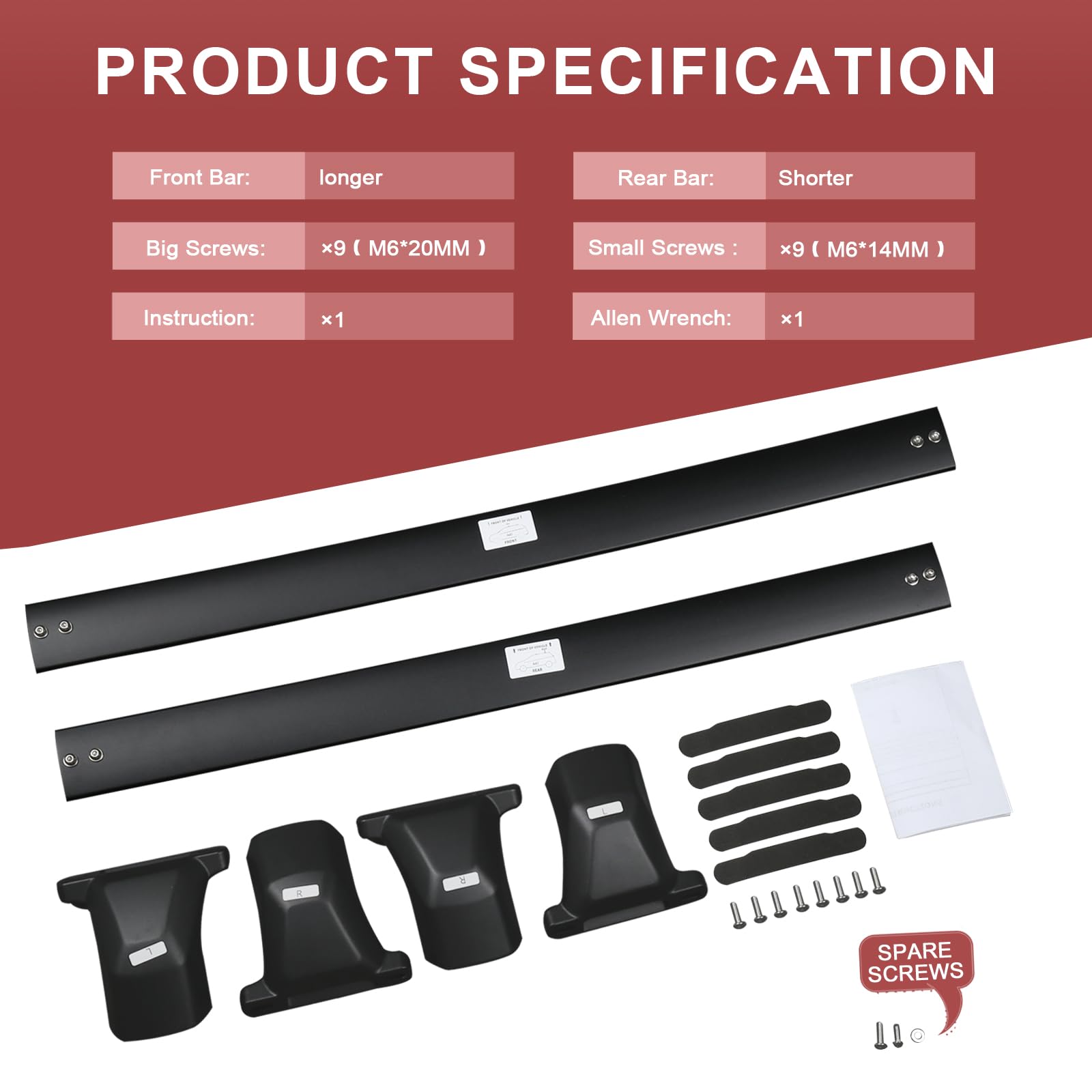 KINGGERI 260lbs Roof Rack Cross Bars Fit for Honda Pilot 2023-2025 Sport TrailSport Touring Elite (Not for LX & EX-L)