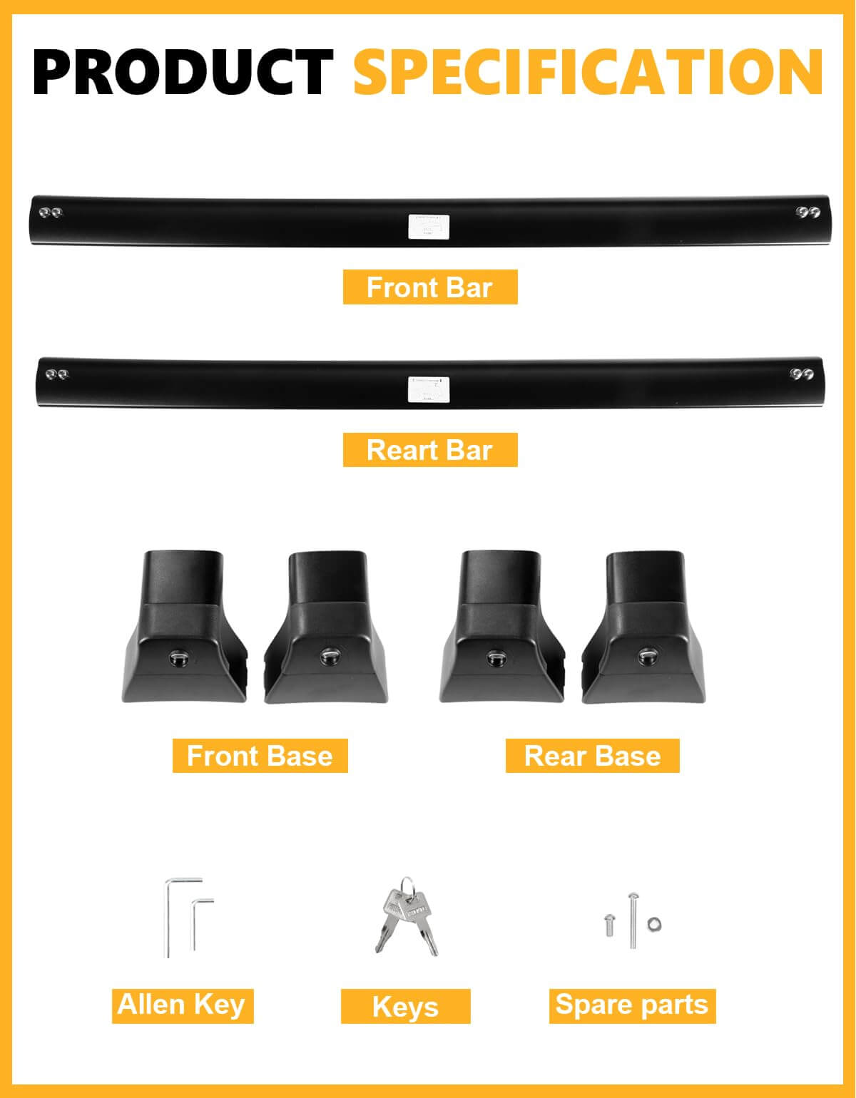 260lbs Roof Rack Cross Bars Compatible with Jeep Grand Cherokee 2011-2021 with Grooved Side Rails