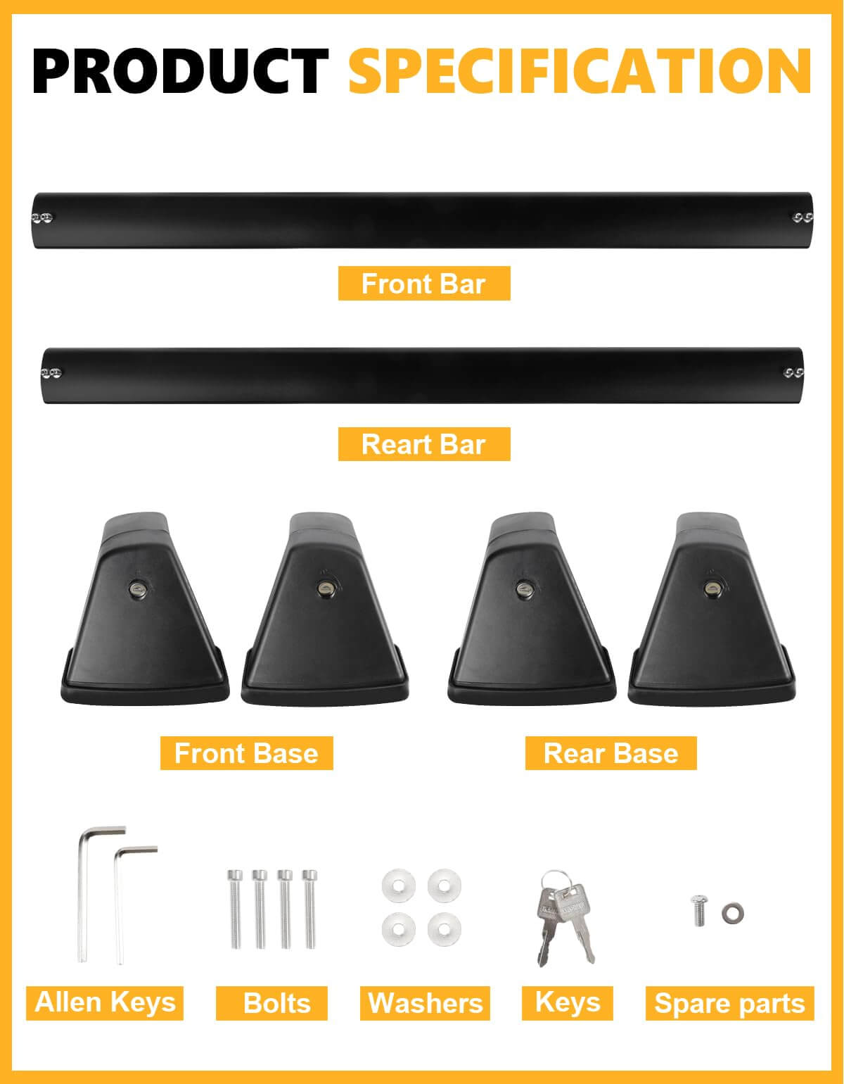 KINGGERI 220lbs Lockable Roof Rack Cross Bars Compatible with Kia Soul 2020-2025 Without Side Rails