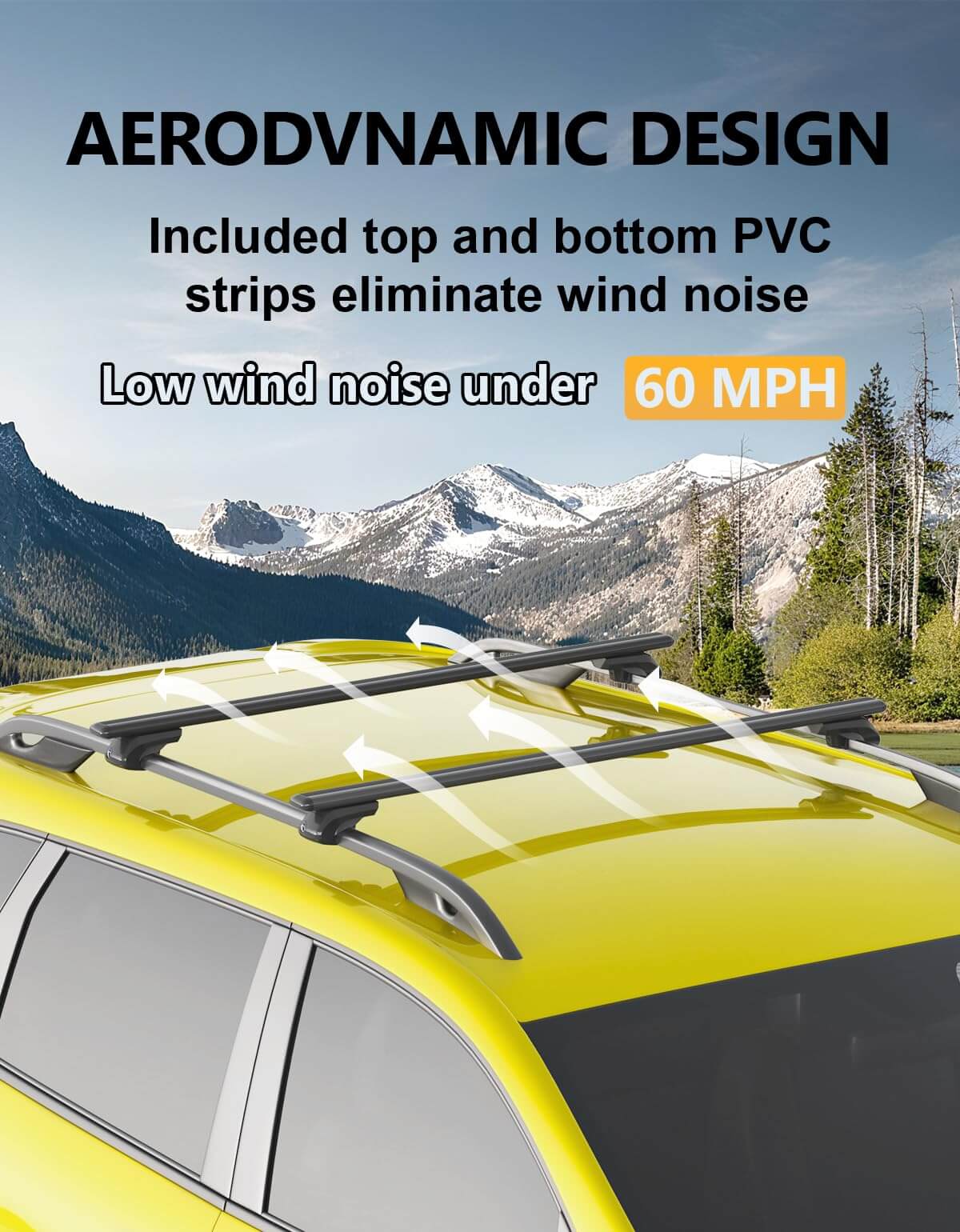 260lbs Roof Rack Cross Bars 56” Thick Aluminum Universal Crossbars Roof Rack Adjustable